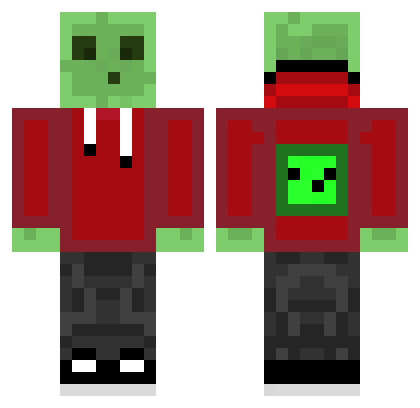 Rex Minecraft skin, front and back view