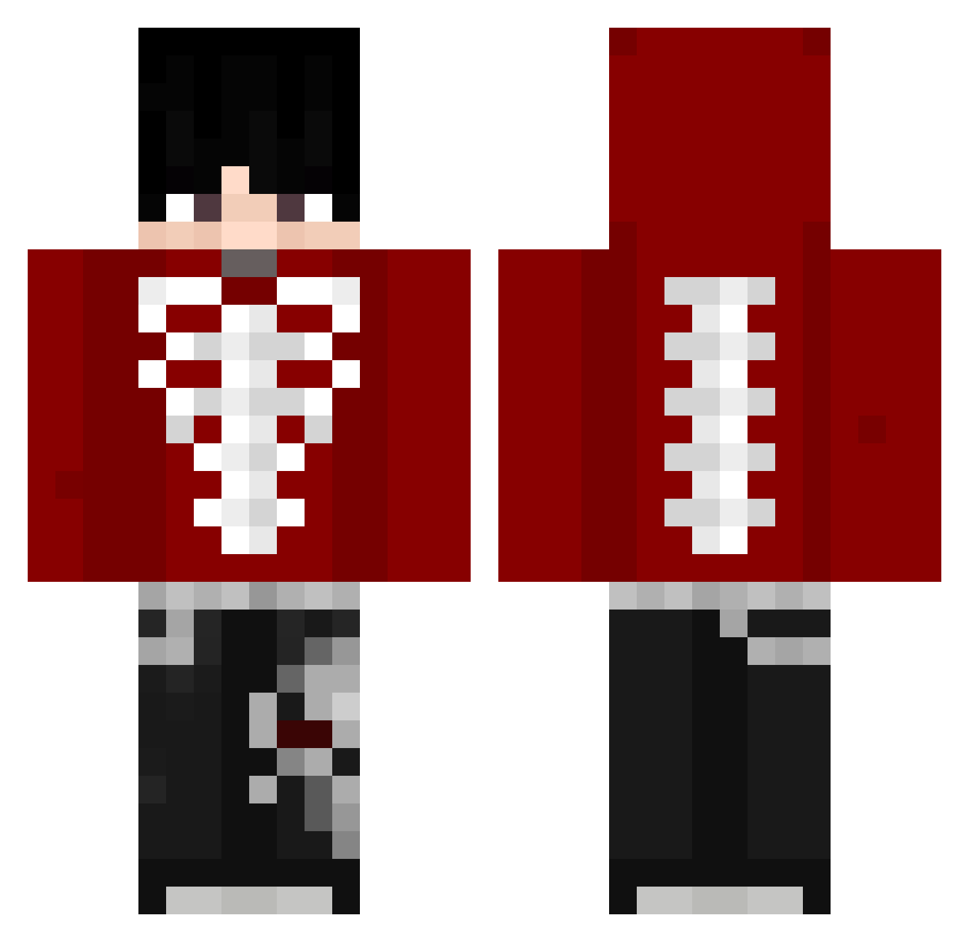 XNoxii_ Minecraft skin, front and back view