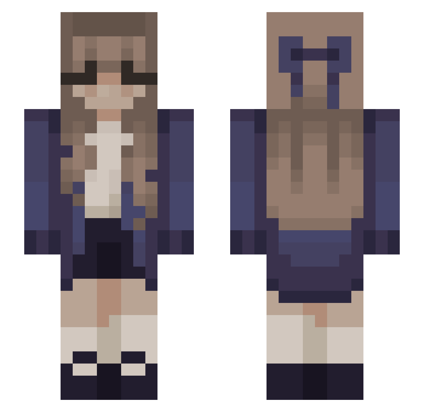 meowgab Minecraft skin, front and back view