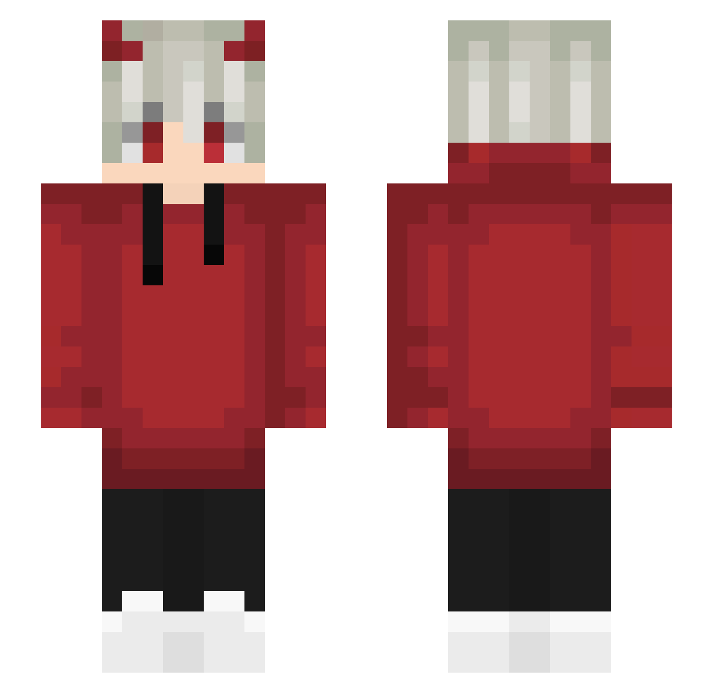 SupPremDns Minecraft skin, front and back view