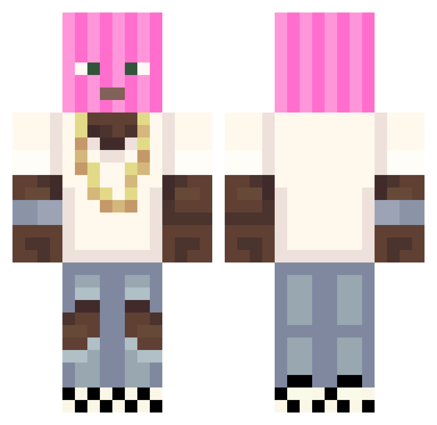 Korzonek2137 Minecraft skin, front and back view