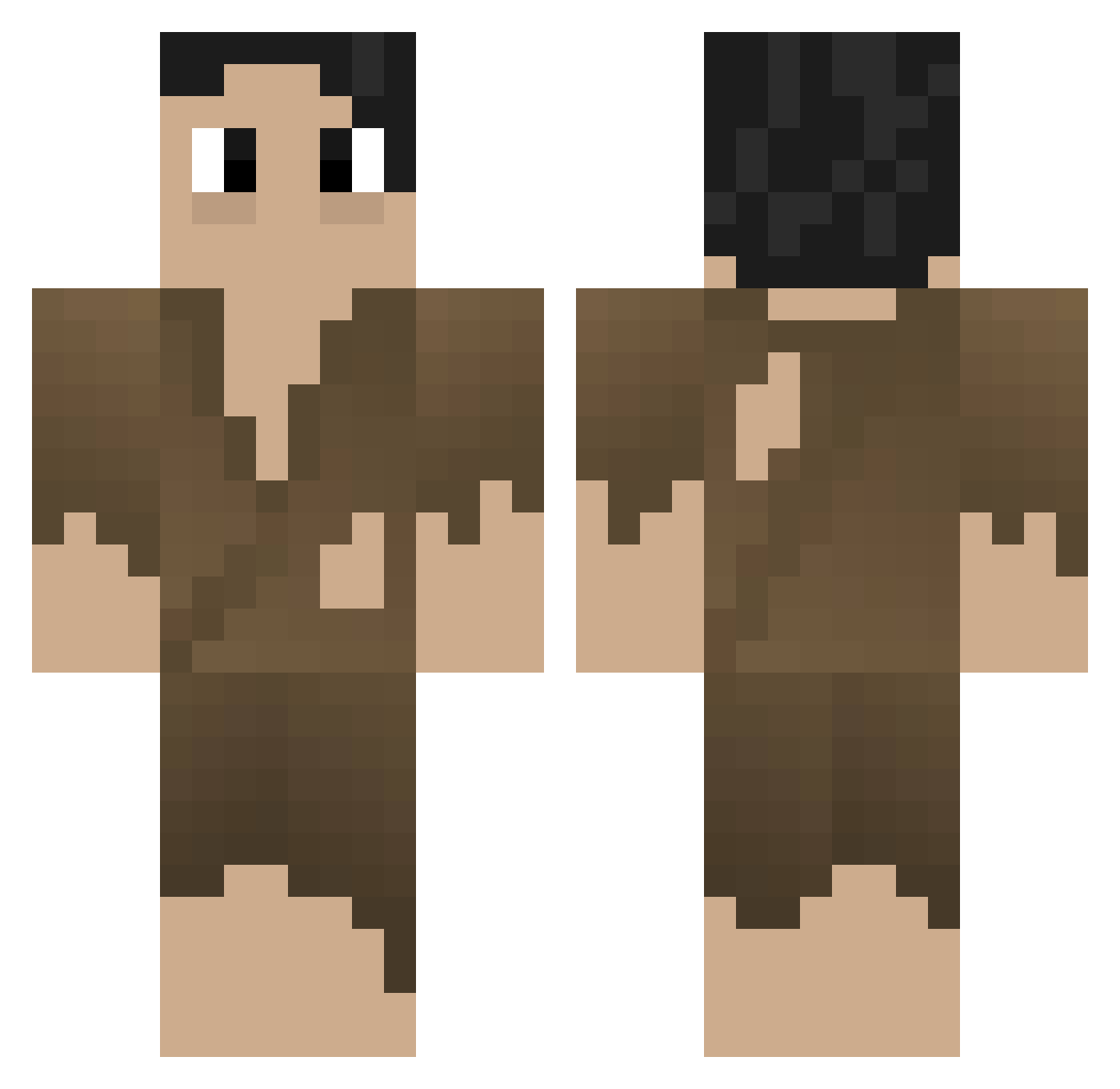 ThiaguinNotFound Minecraft skin, front and back view