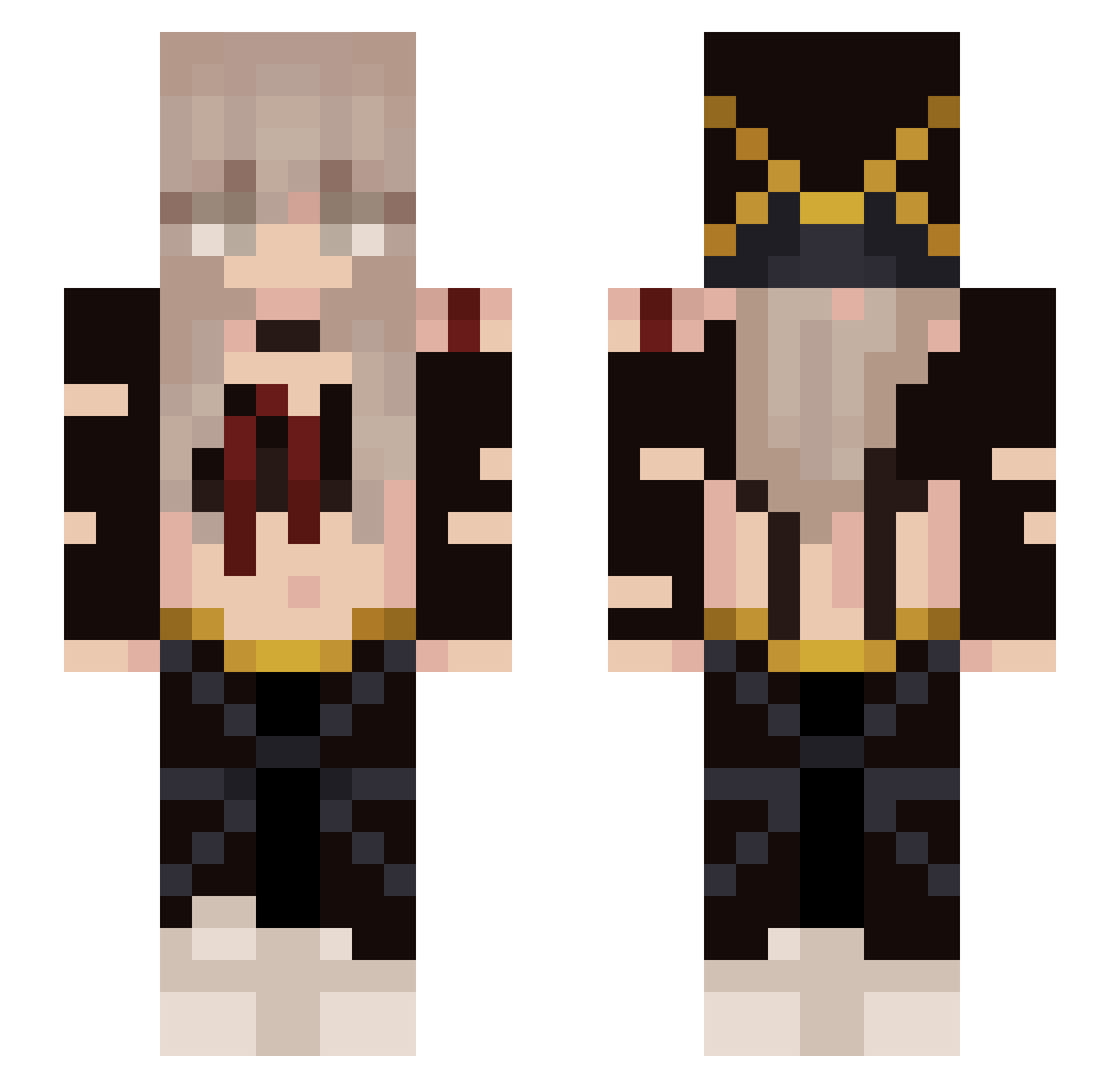 Prismawine Minecraft skin, front and back view