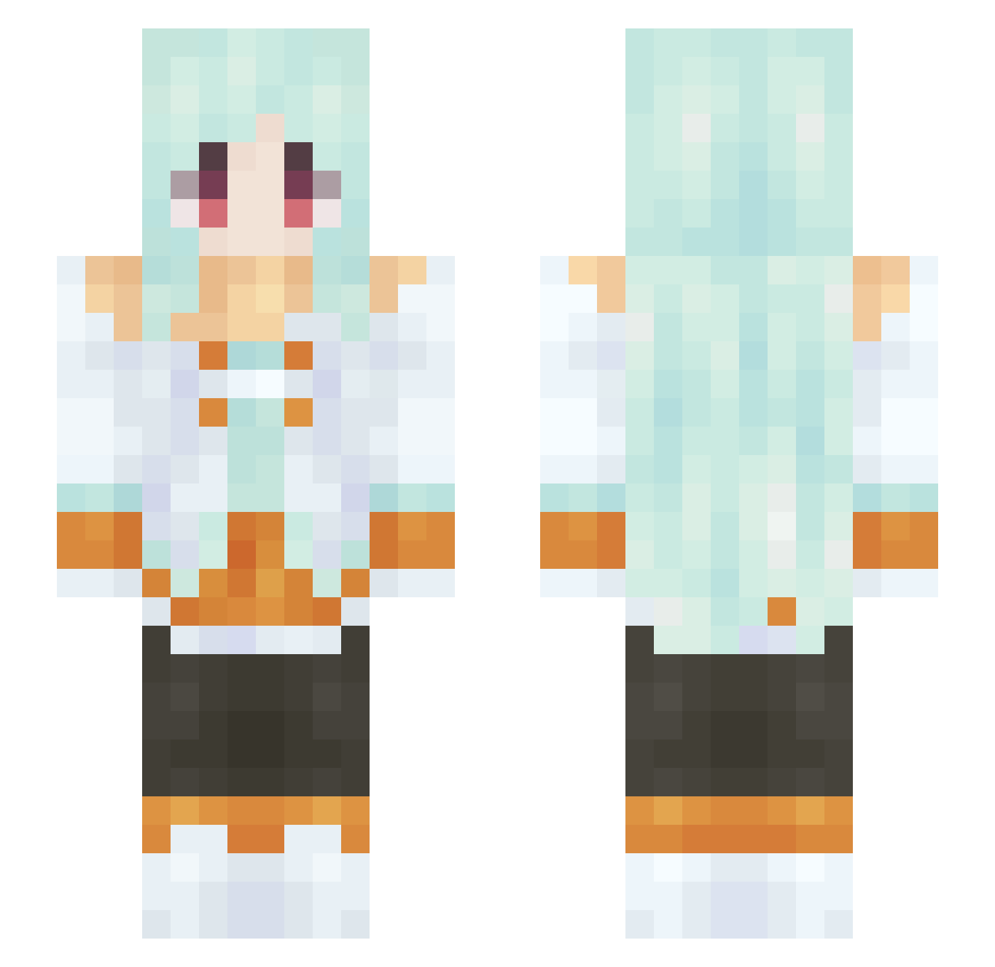 undersign Minecraft skin, front and back view