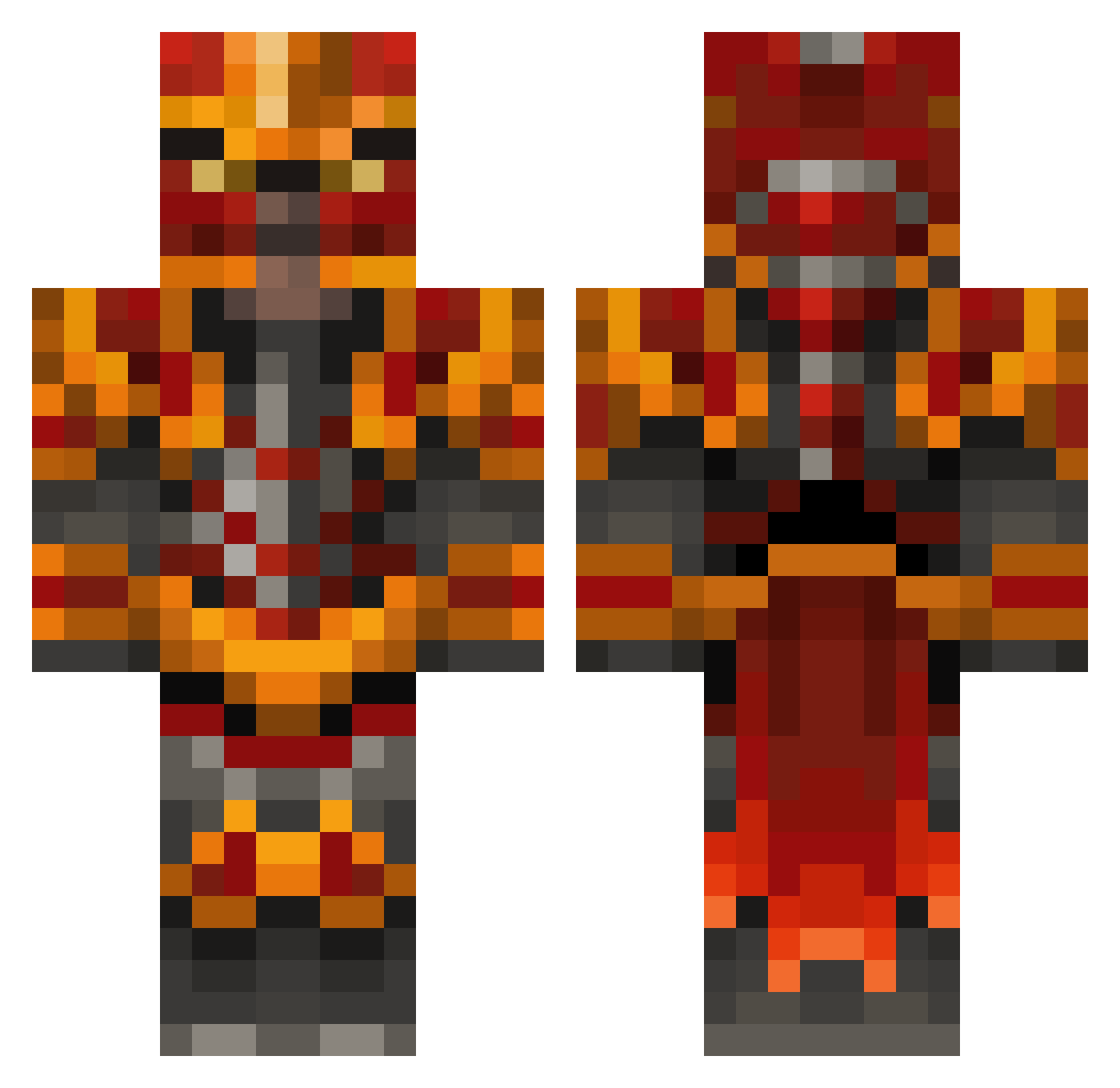 Shruikan2 Minecraft skin, front and back view
