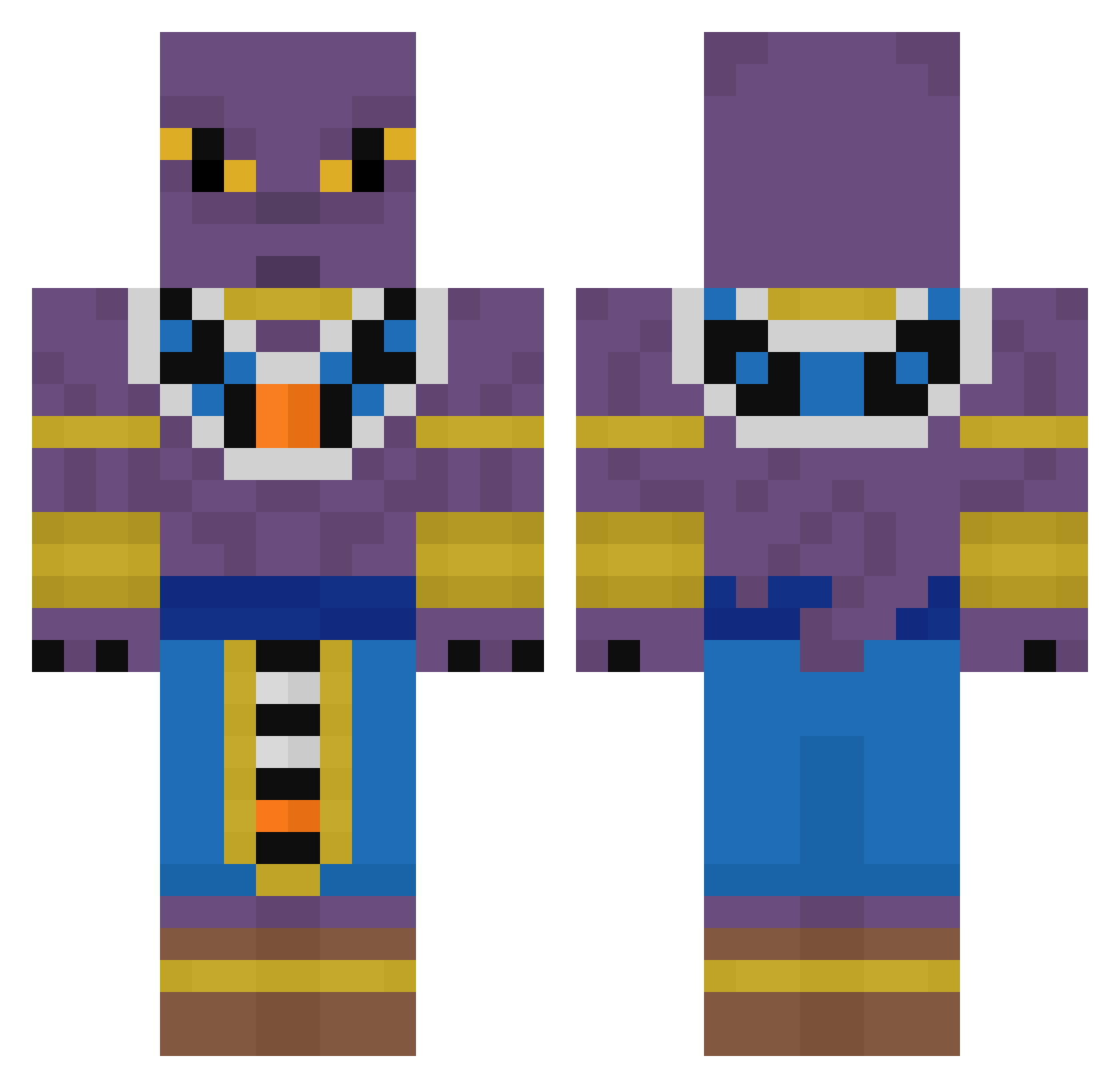 Sanisab Minecraft skin, front and back view