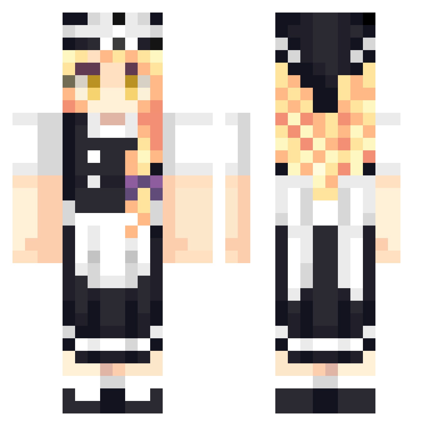 Briskkett Minecraft skin, front and back view