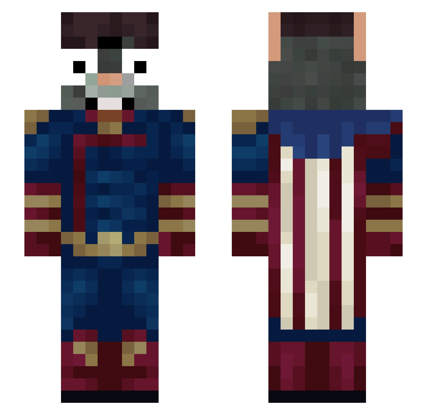 YujinMyBeloved Minecraft skin, front and back view