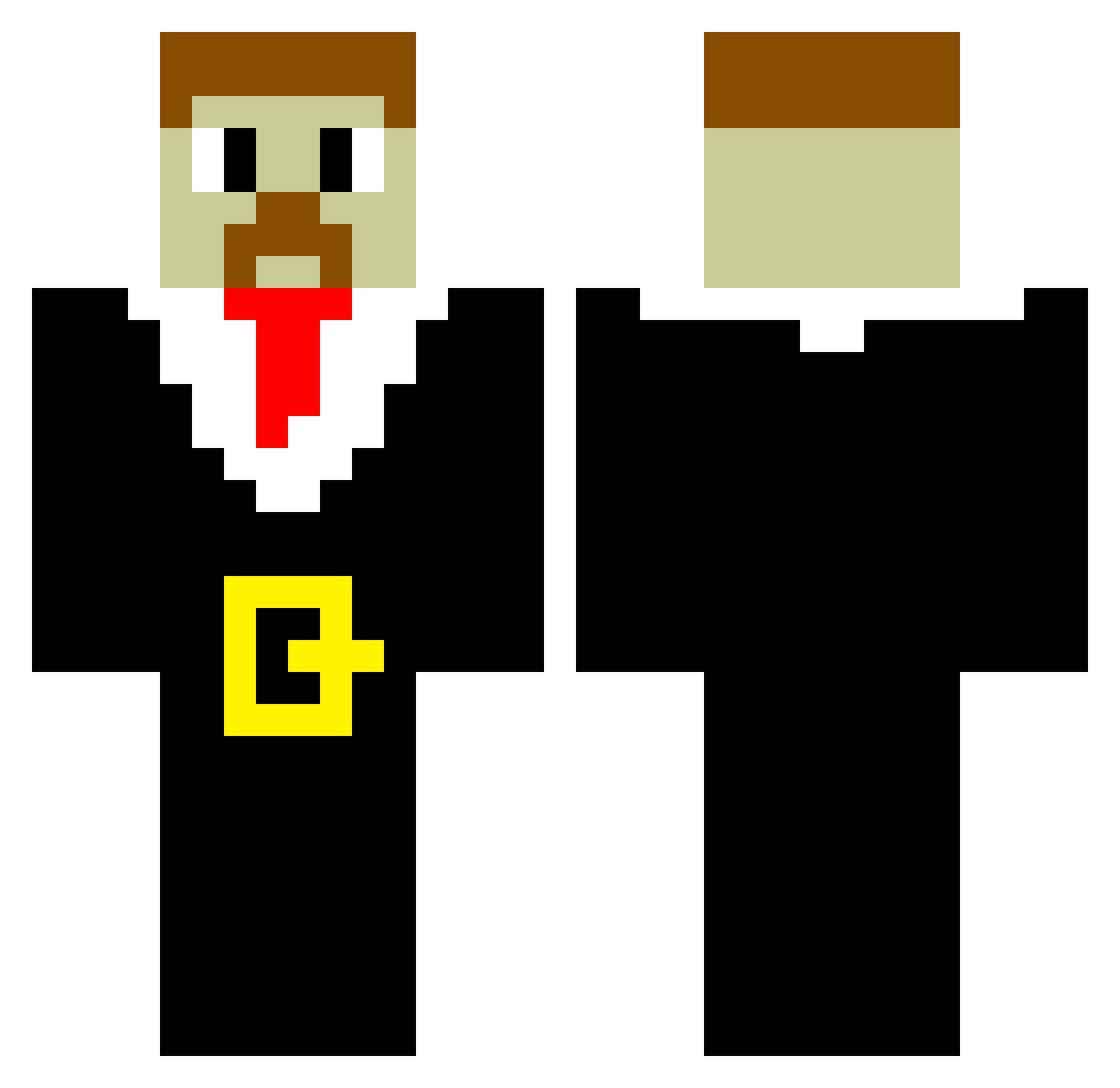 Saly13 Minecraft skin, front and back view