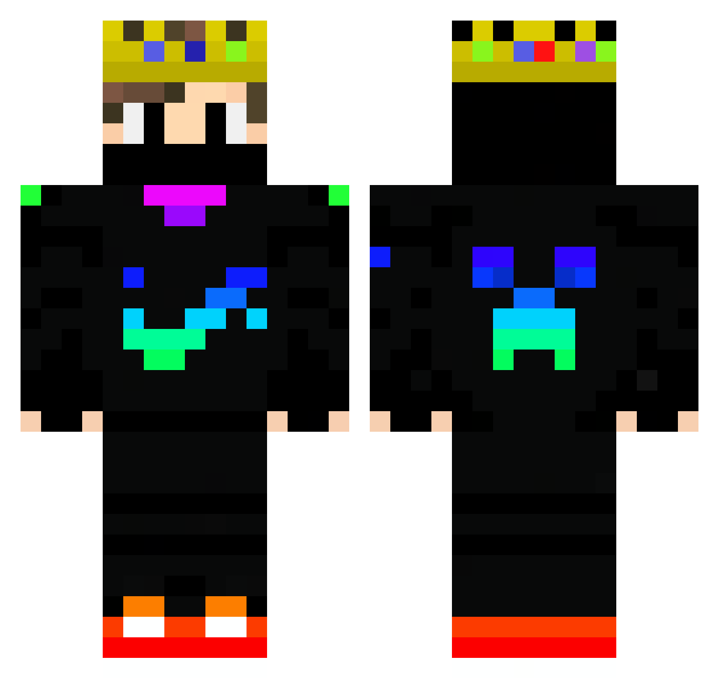Rockey0921 Minecraft skin, front and back view