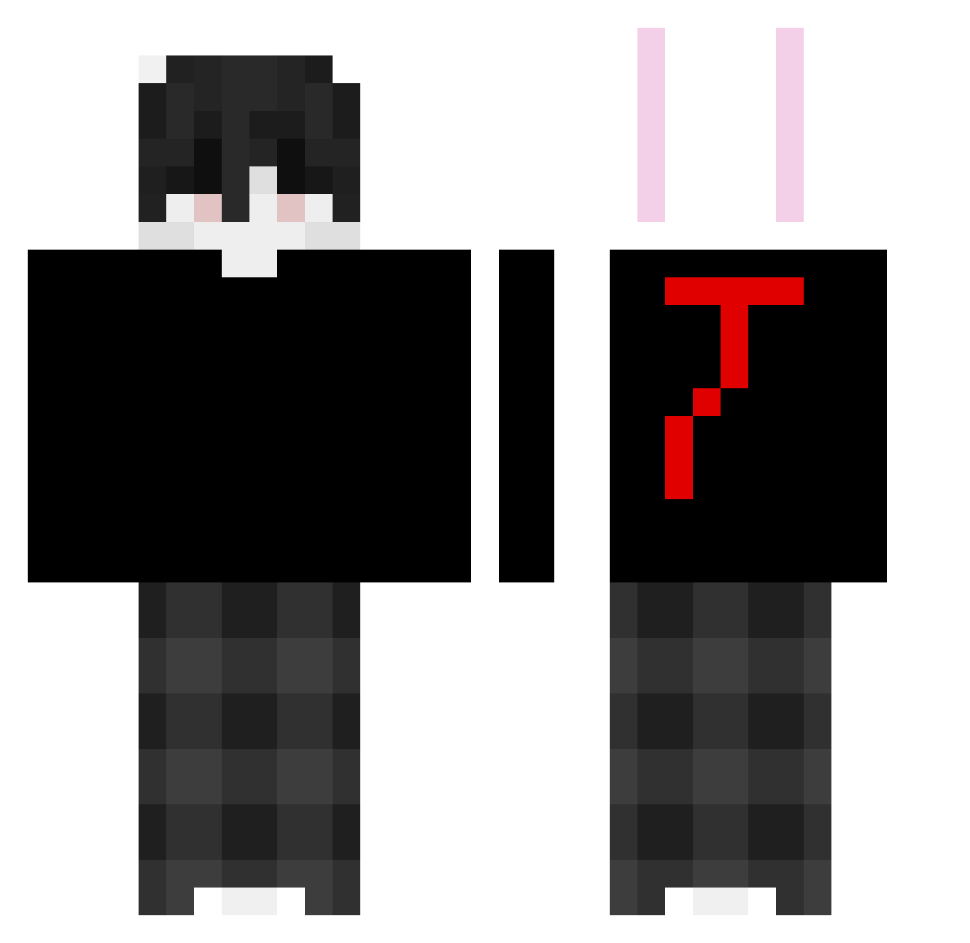 tonepys Minecraft skin, front and back view