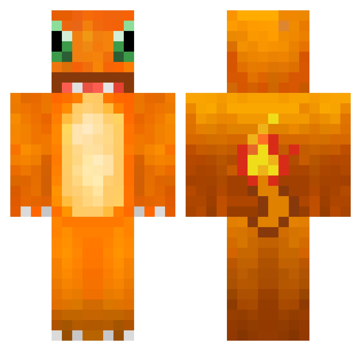 Girins Minecraft skin, front and back view