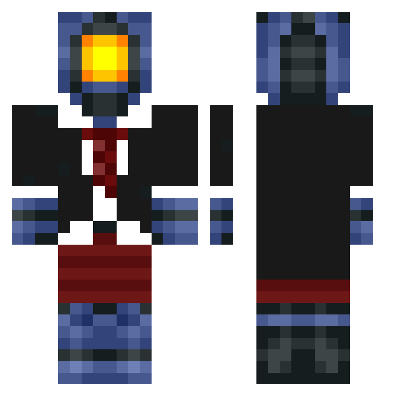 Hole_Guy Minecraft skin, front and back view