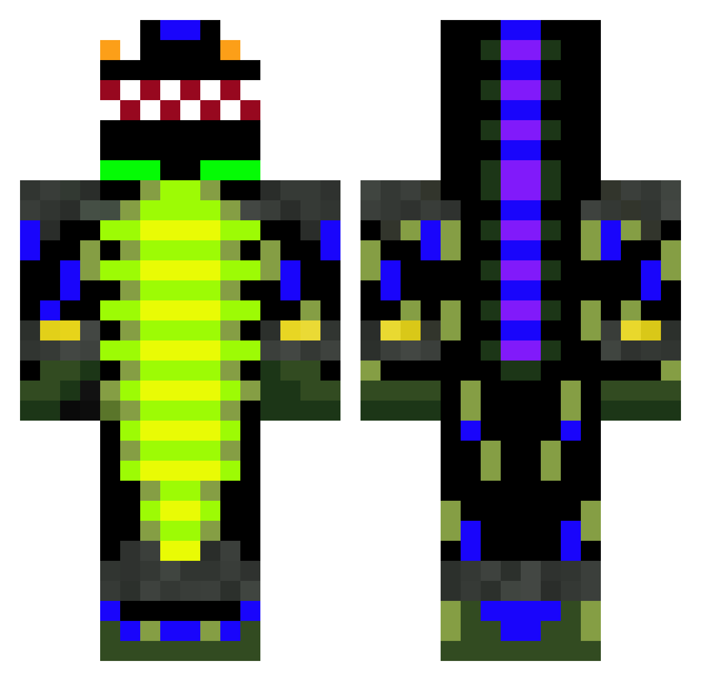 Gingermegs02 Minecraft skin, front and back view