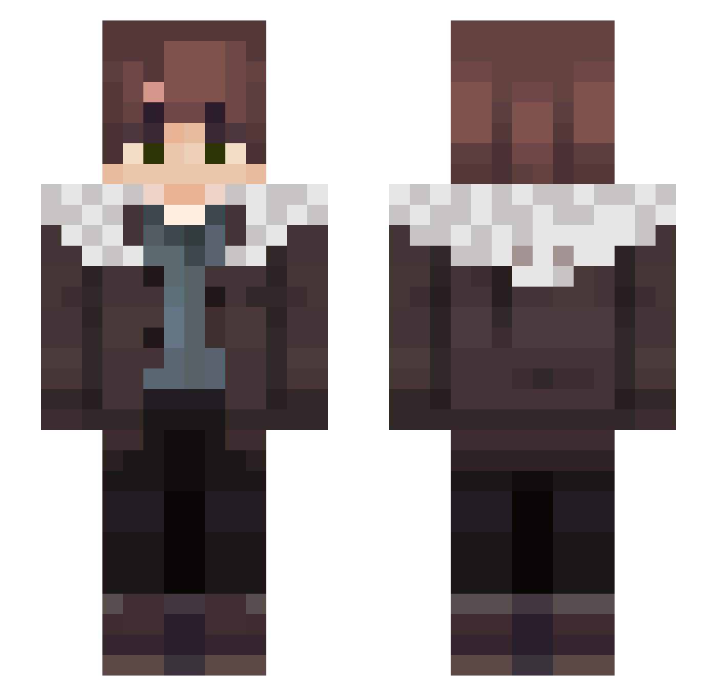 Zqawsxed Minecraft skin, front and back view