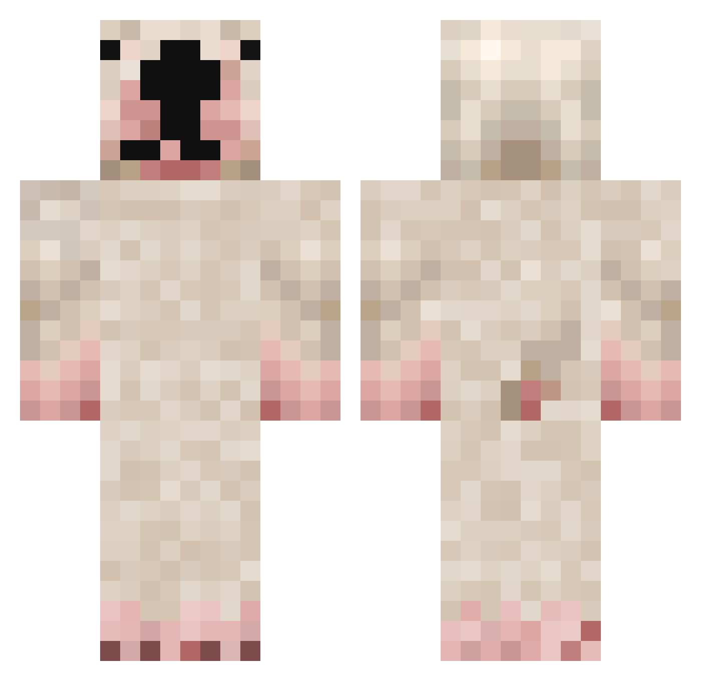 AidanKrumek Minecraft skin, front and back view