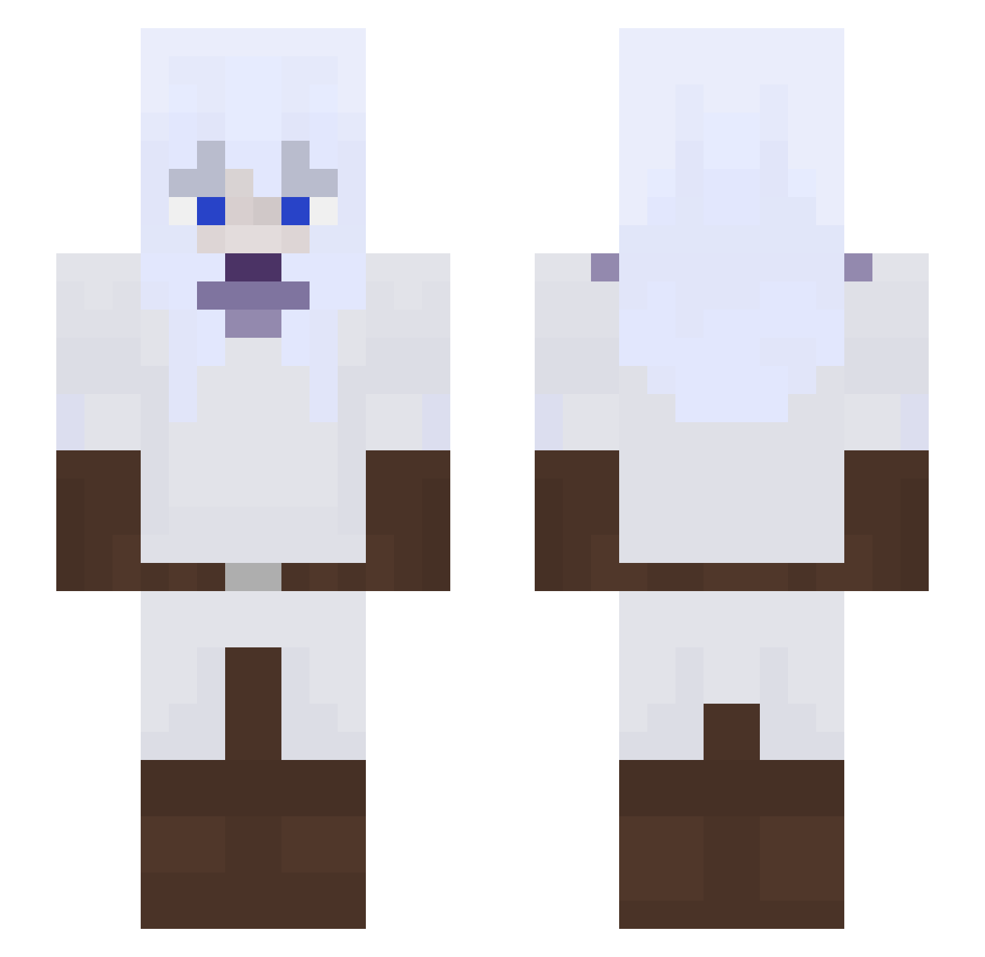 ZolaMC Minecraft skin, front and back view