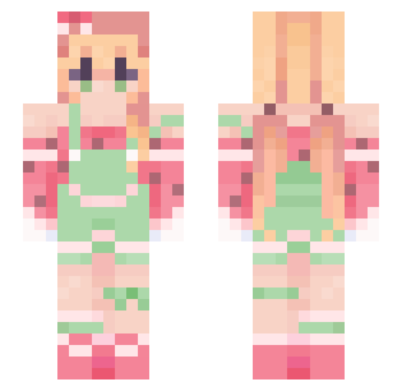 Kaaskwartel Minecraft skin, front and back view