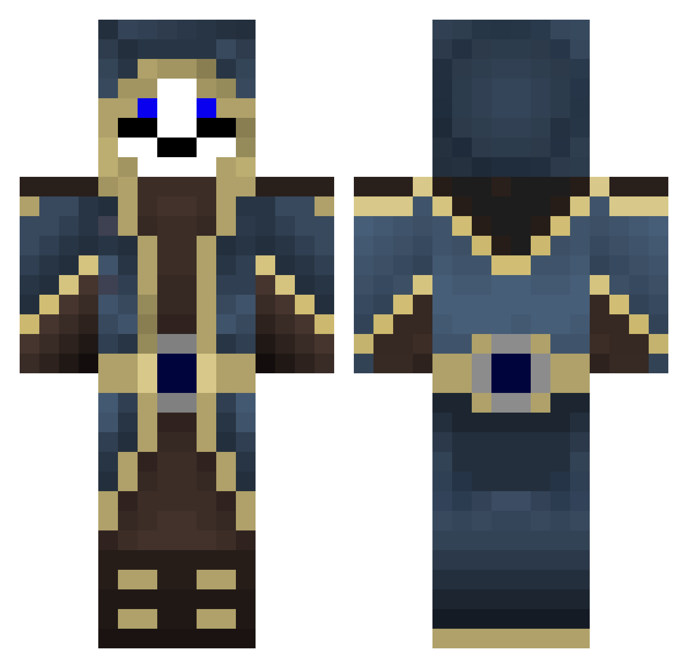 Protestants Minecraft skin, front and back view