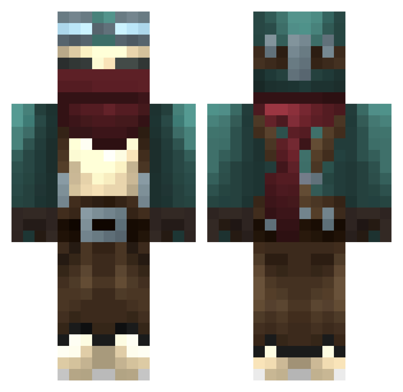 AleSSo95 Minecraft skin, front and back view