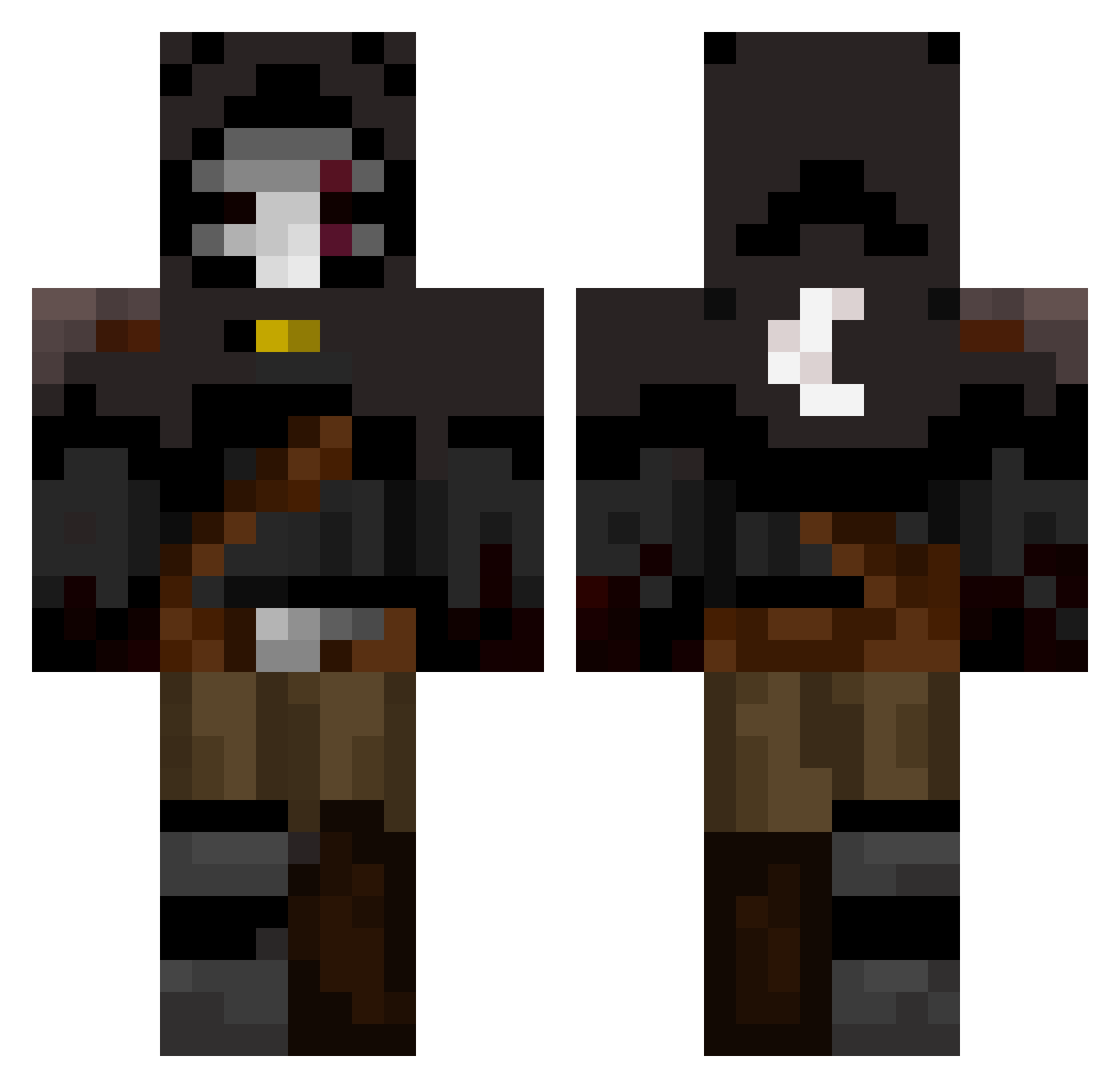 SuperNameee Minecraft skin, front and back view
