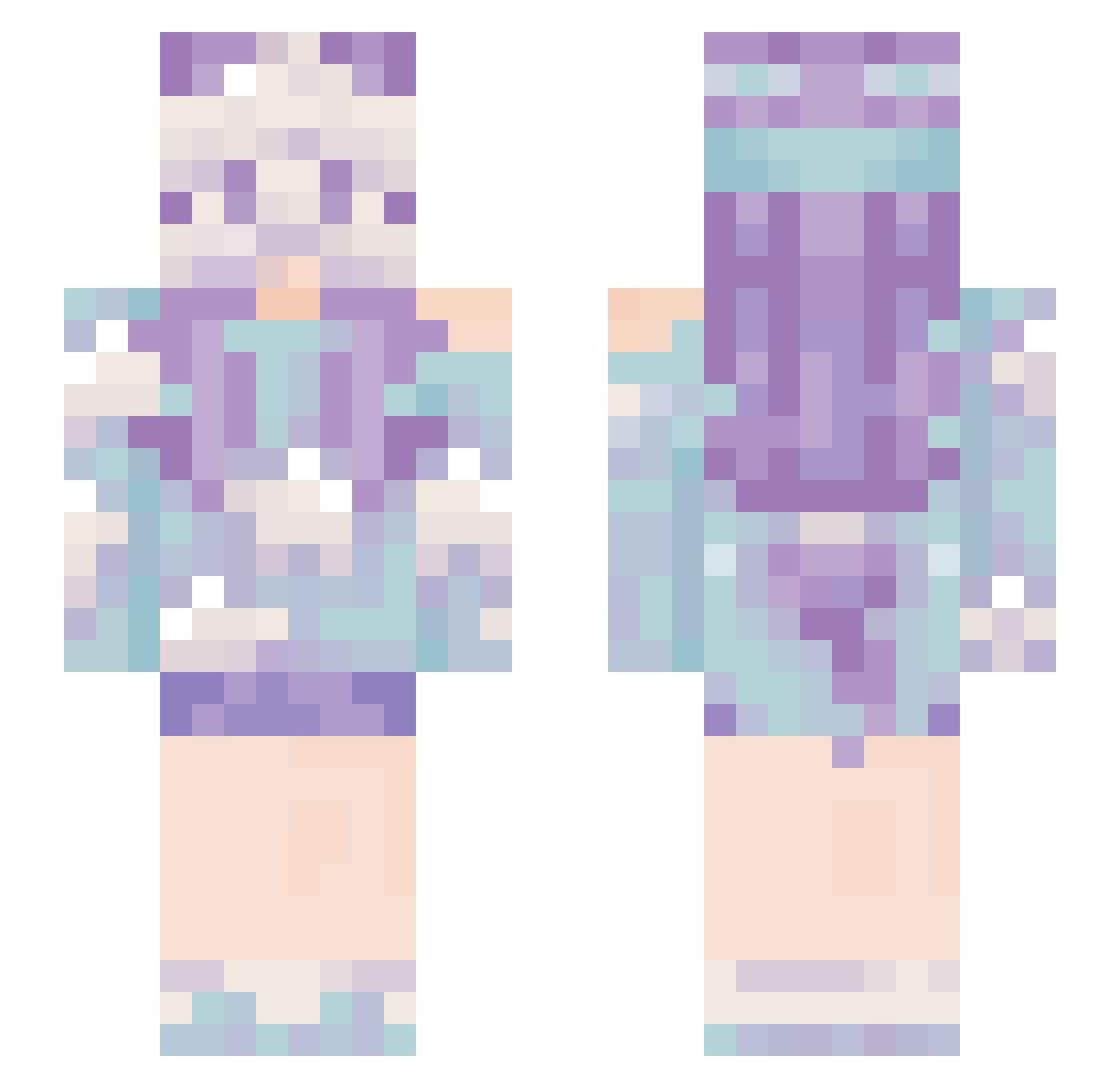 myxell_ Minecraft skin, front and back view