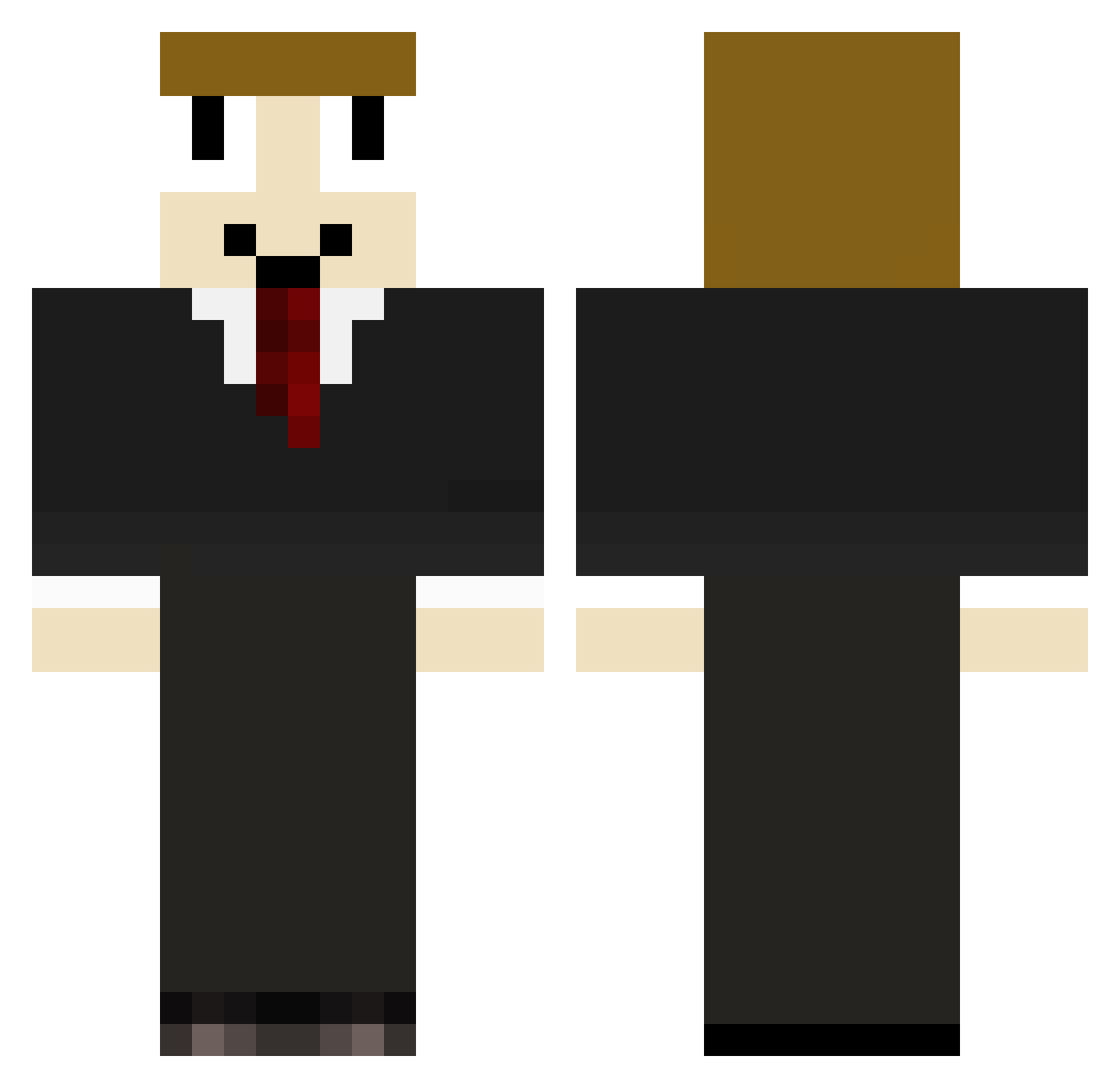 Tteek Minecraft skin, front and back view