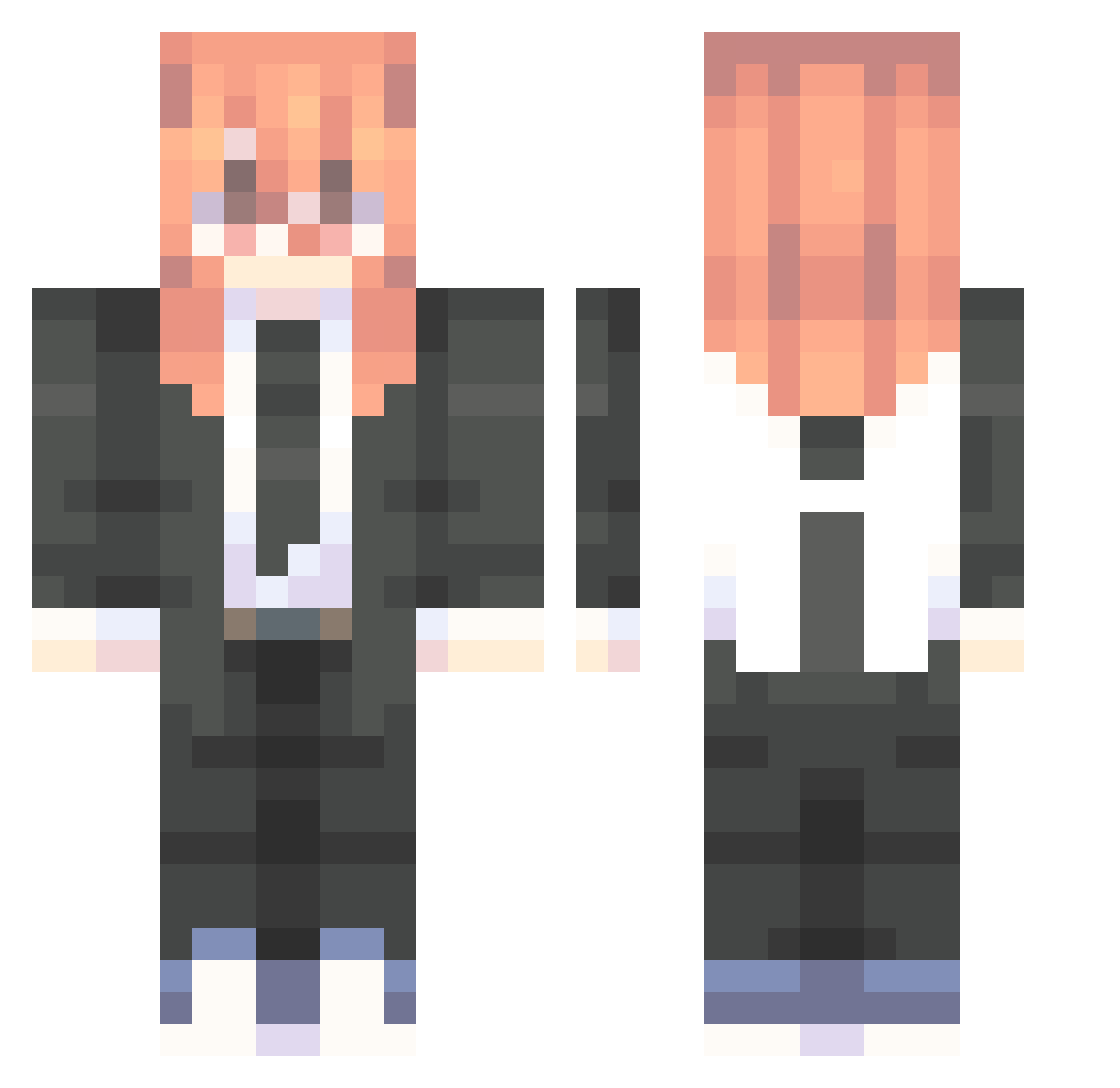 ISimpForTomioka Minecraft skin, front and back view
