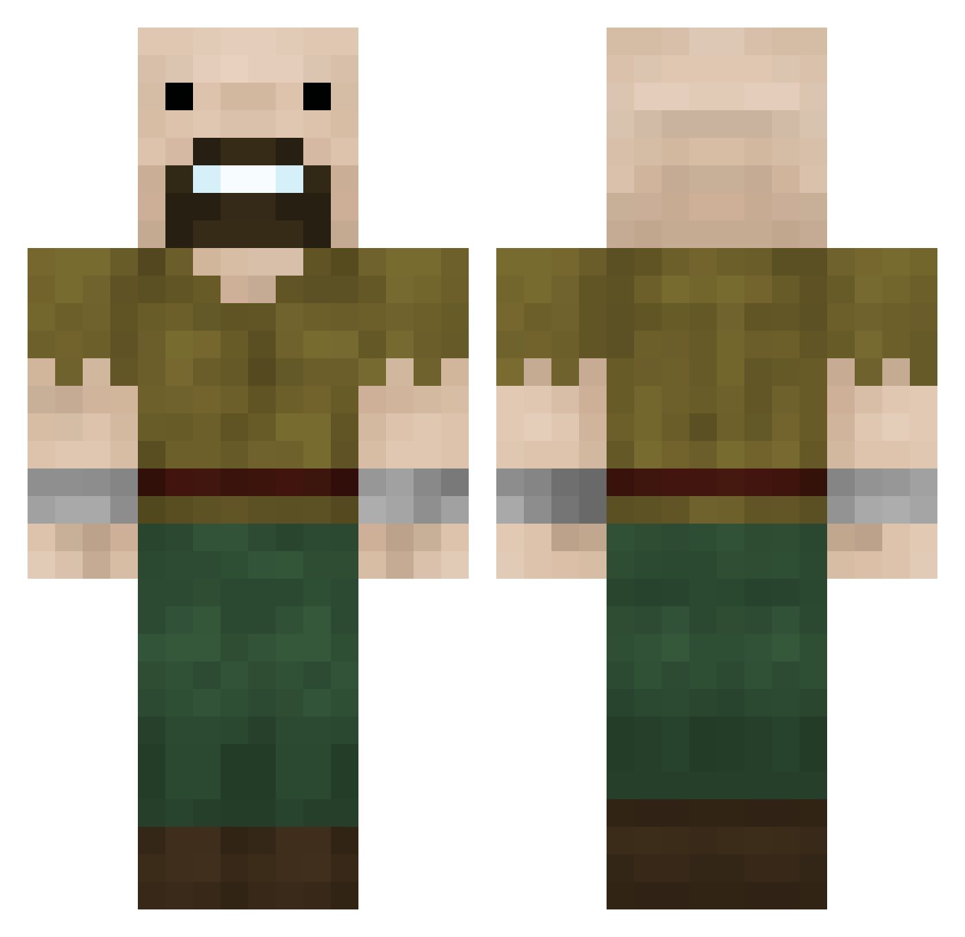 Edgyy Minecraft skin, front and back view