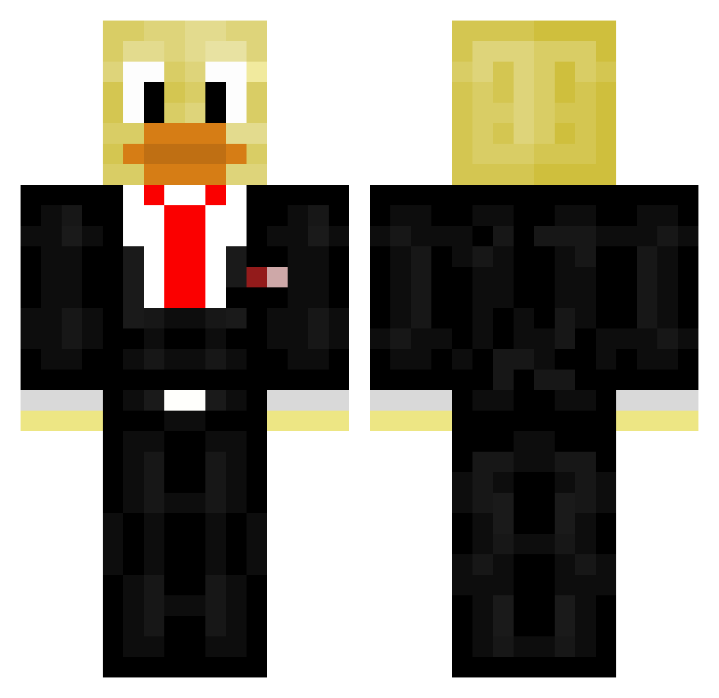 Tyedyedaddys Minecraft skin, front and back view