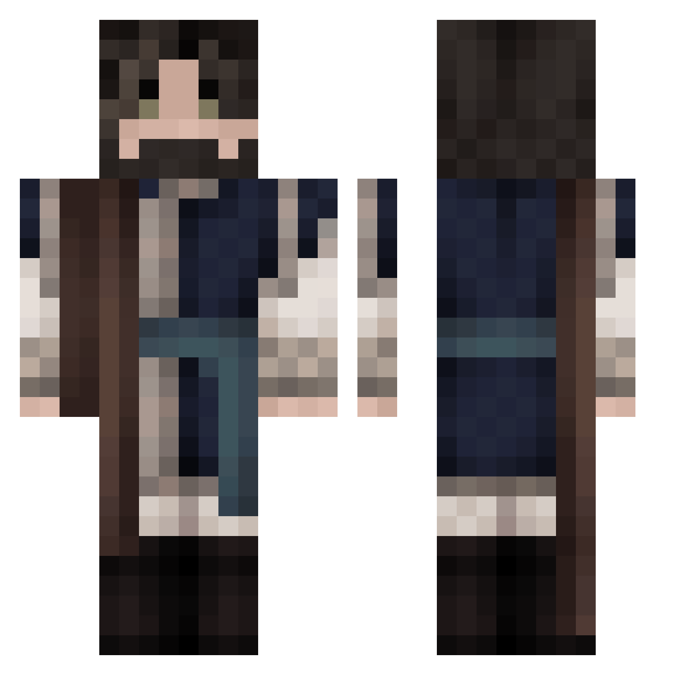 Falouglouglou Minecraft skin, front and back view