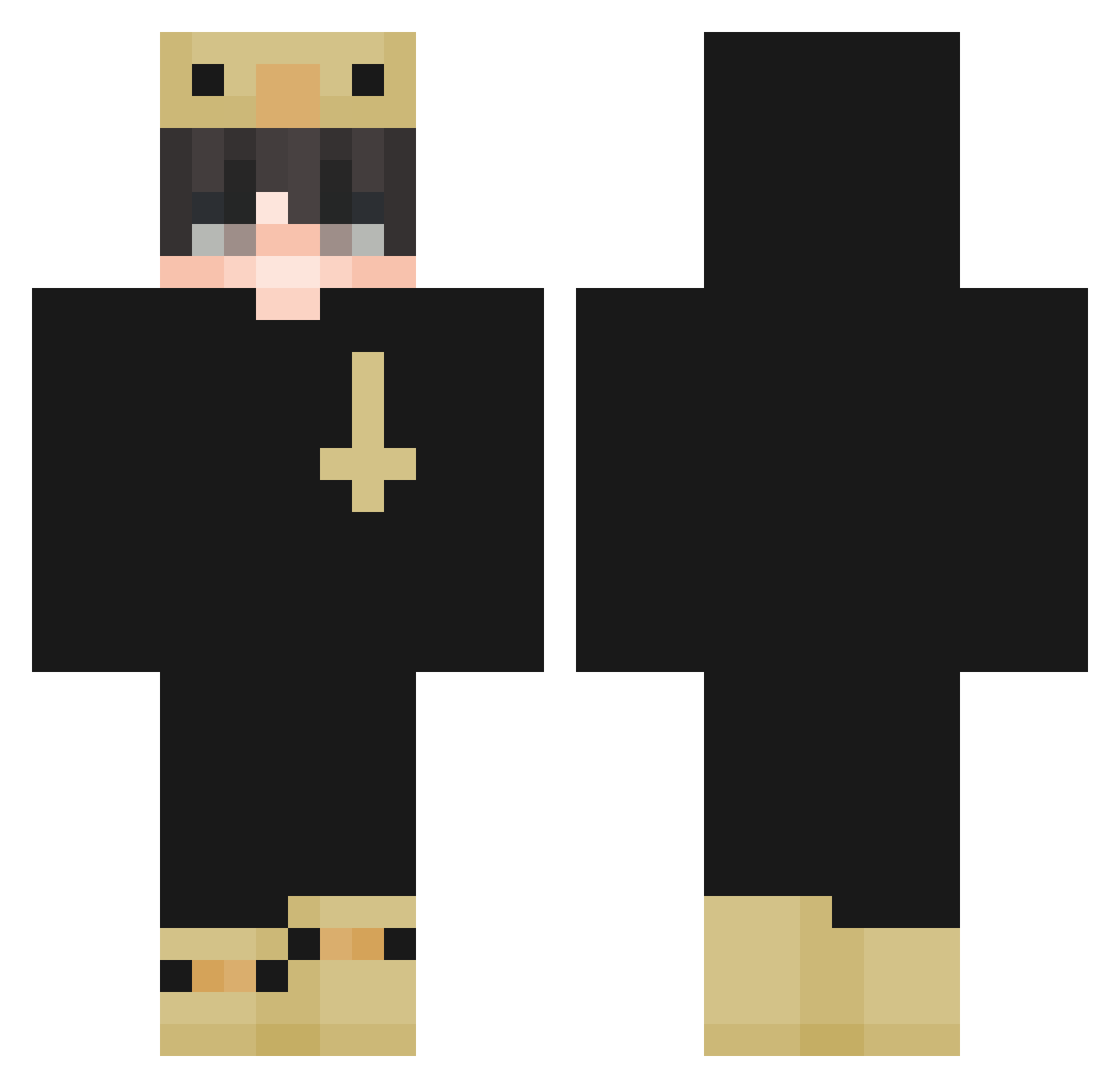 100popey Minecraft skin, front and back view