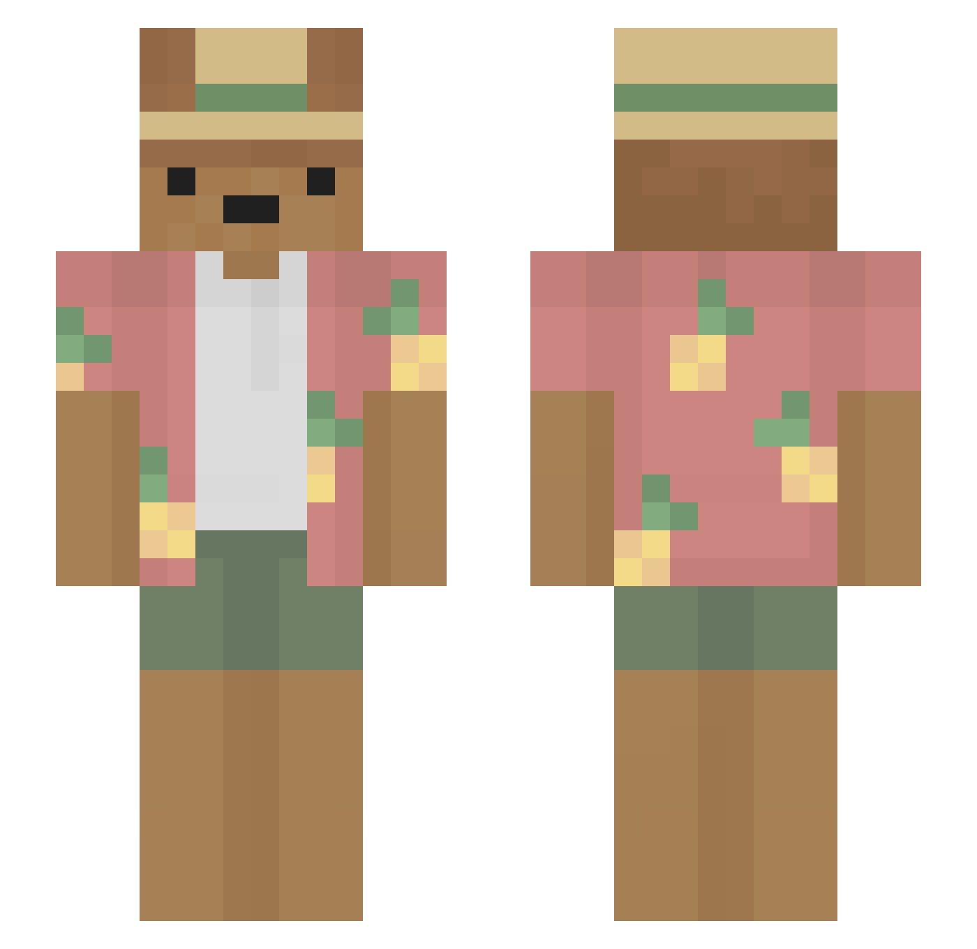 vashMC Minecraft skin, front and back view