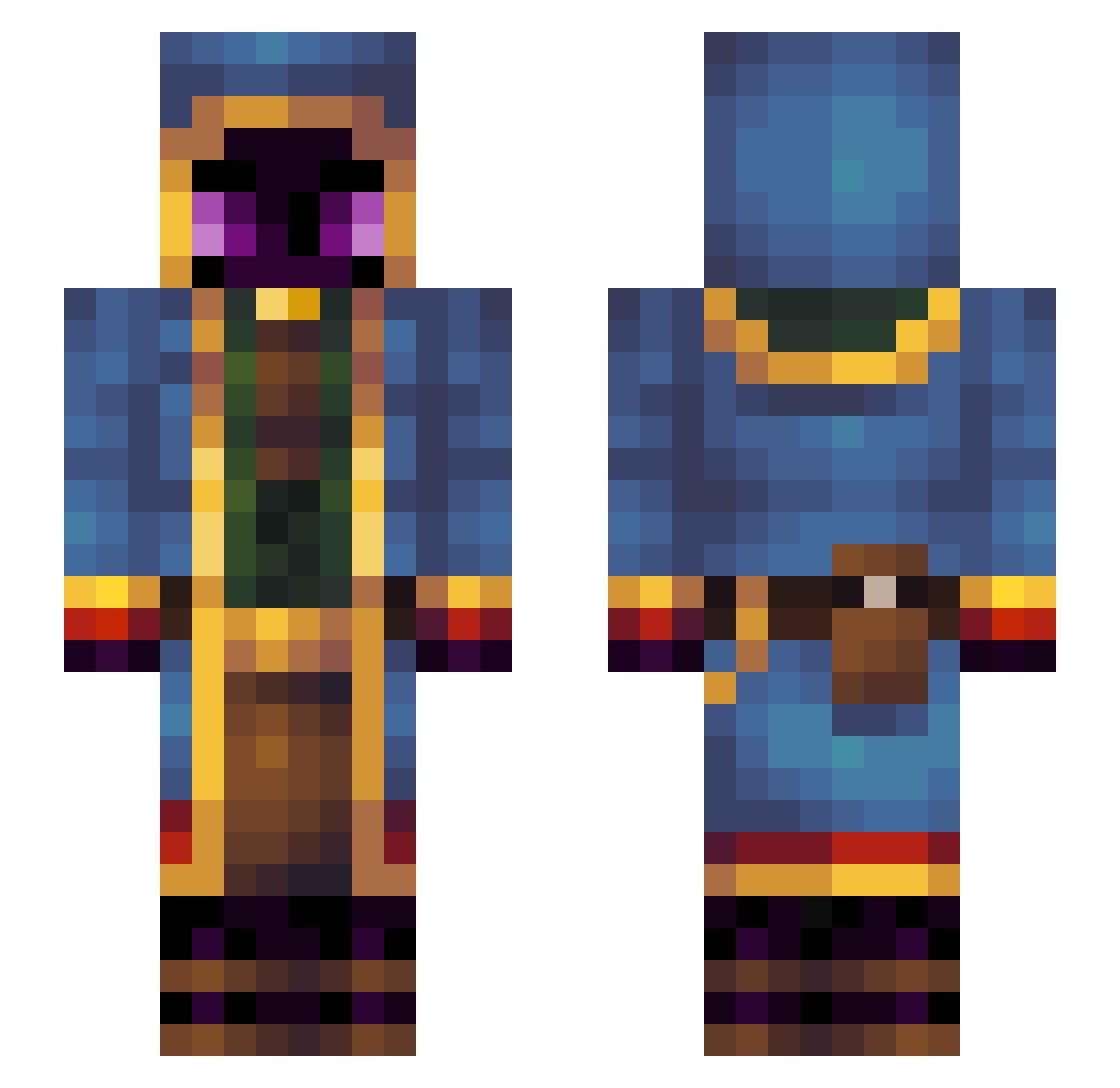 Sassiest_Syd Minecraft skin, front and back view