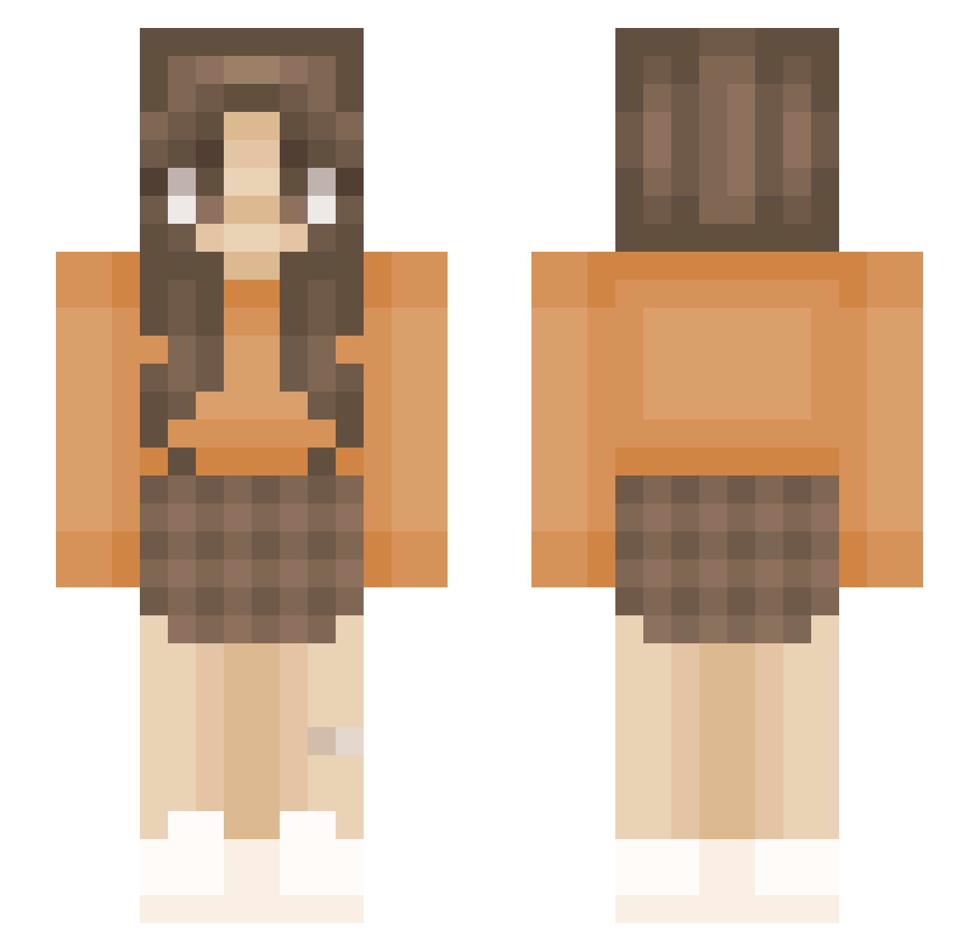 sillylilfish Minecraft skin, front and back view