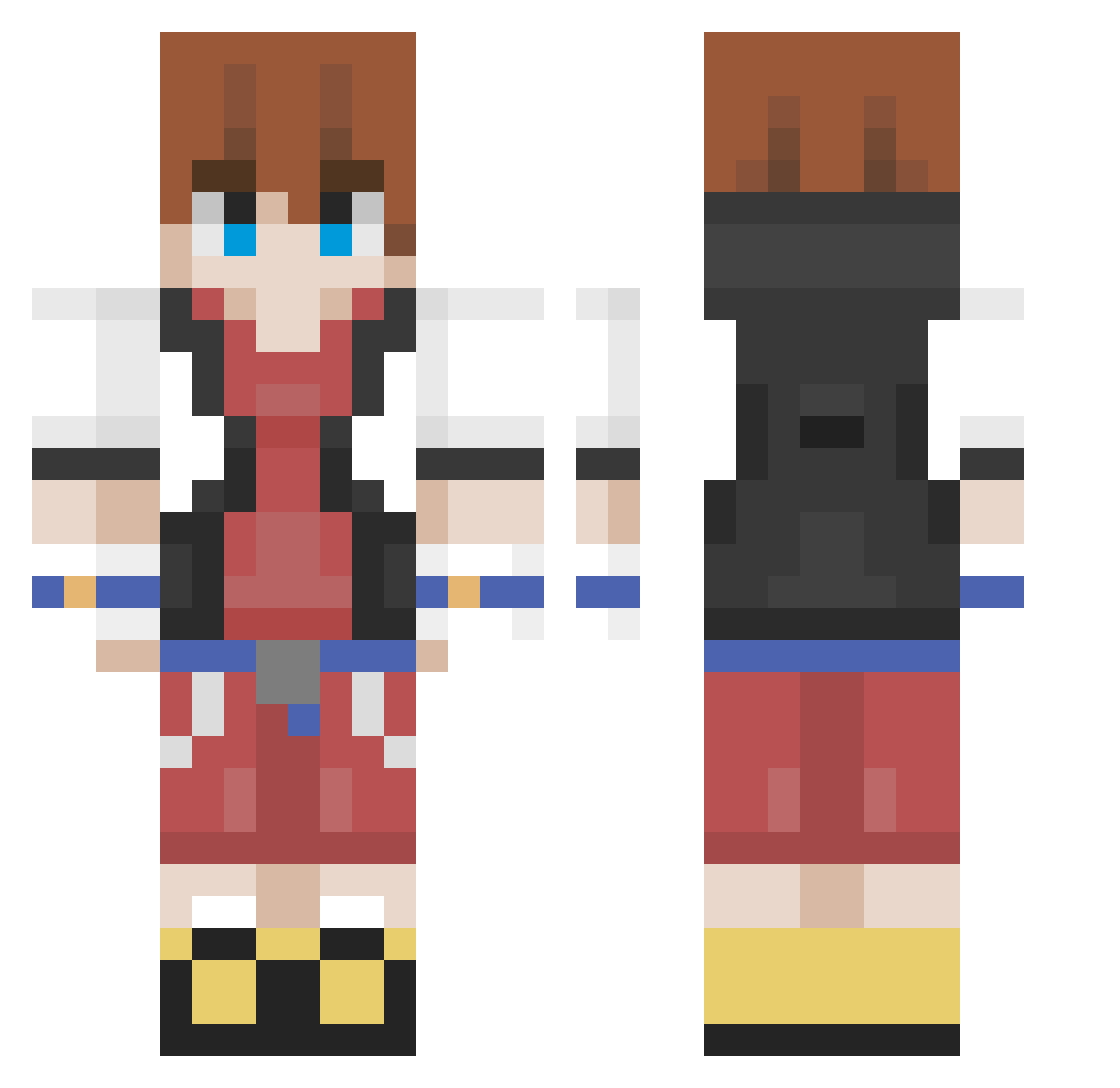 Miguelitow07 Minecraft skin, front and back view