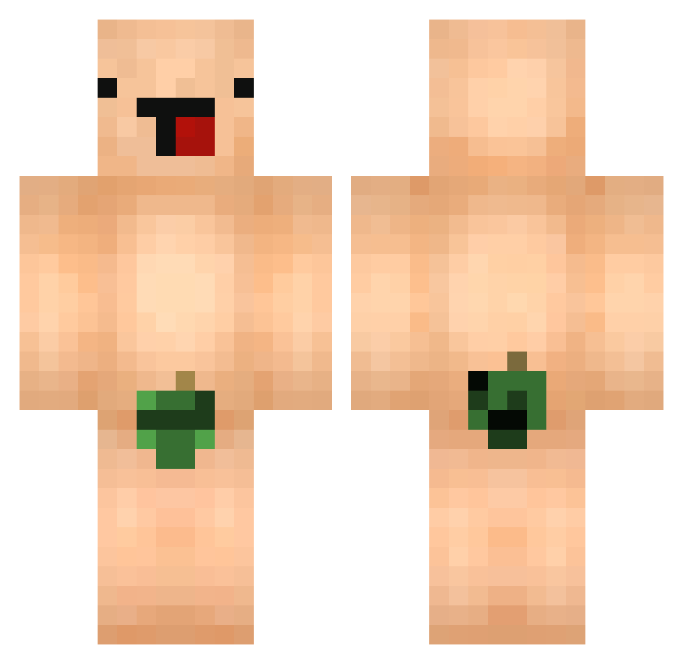 Calvinito Minecraft skin, front and back view