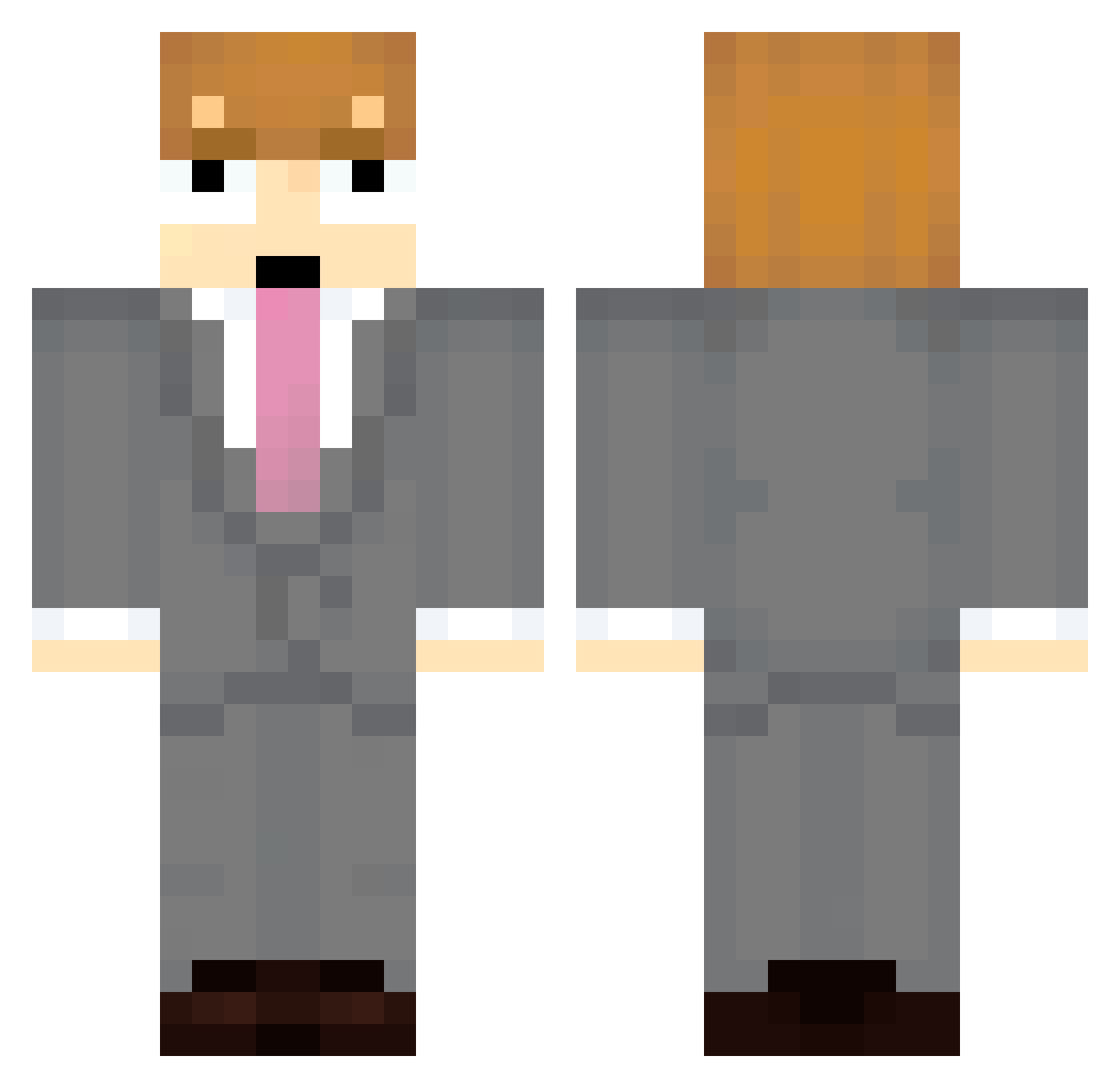 mujiee Minecraft skin, front and back view