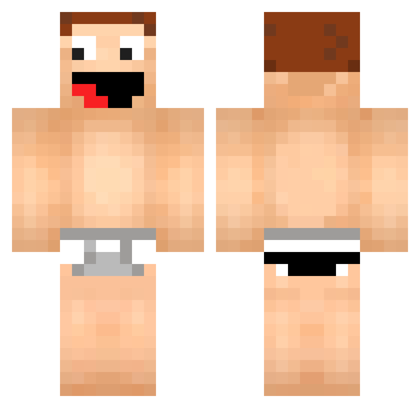 tkore Minecraft skin, front and back view