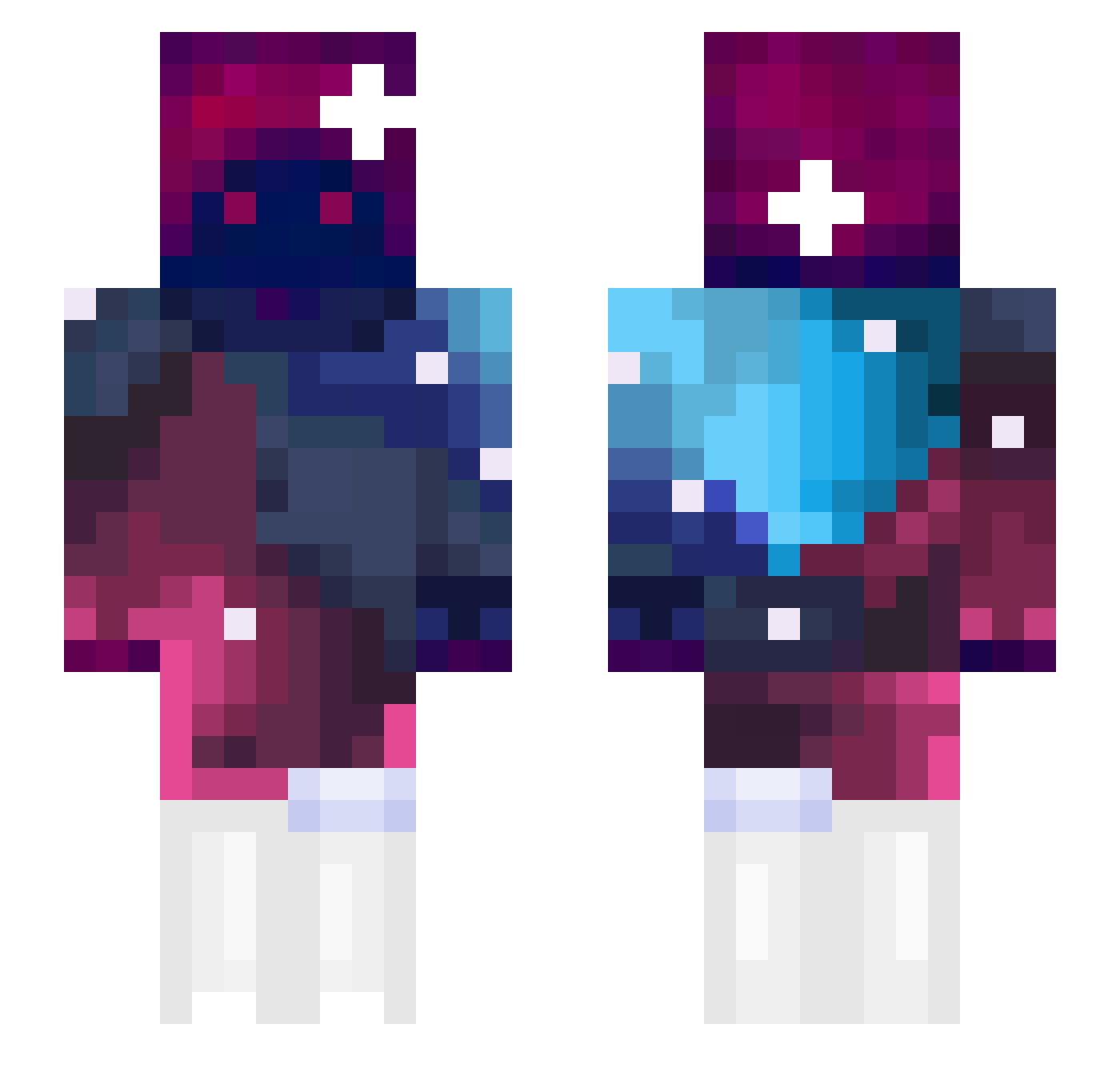starfully Minecraft skin, front and back view