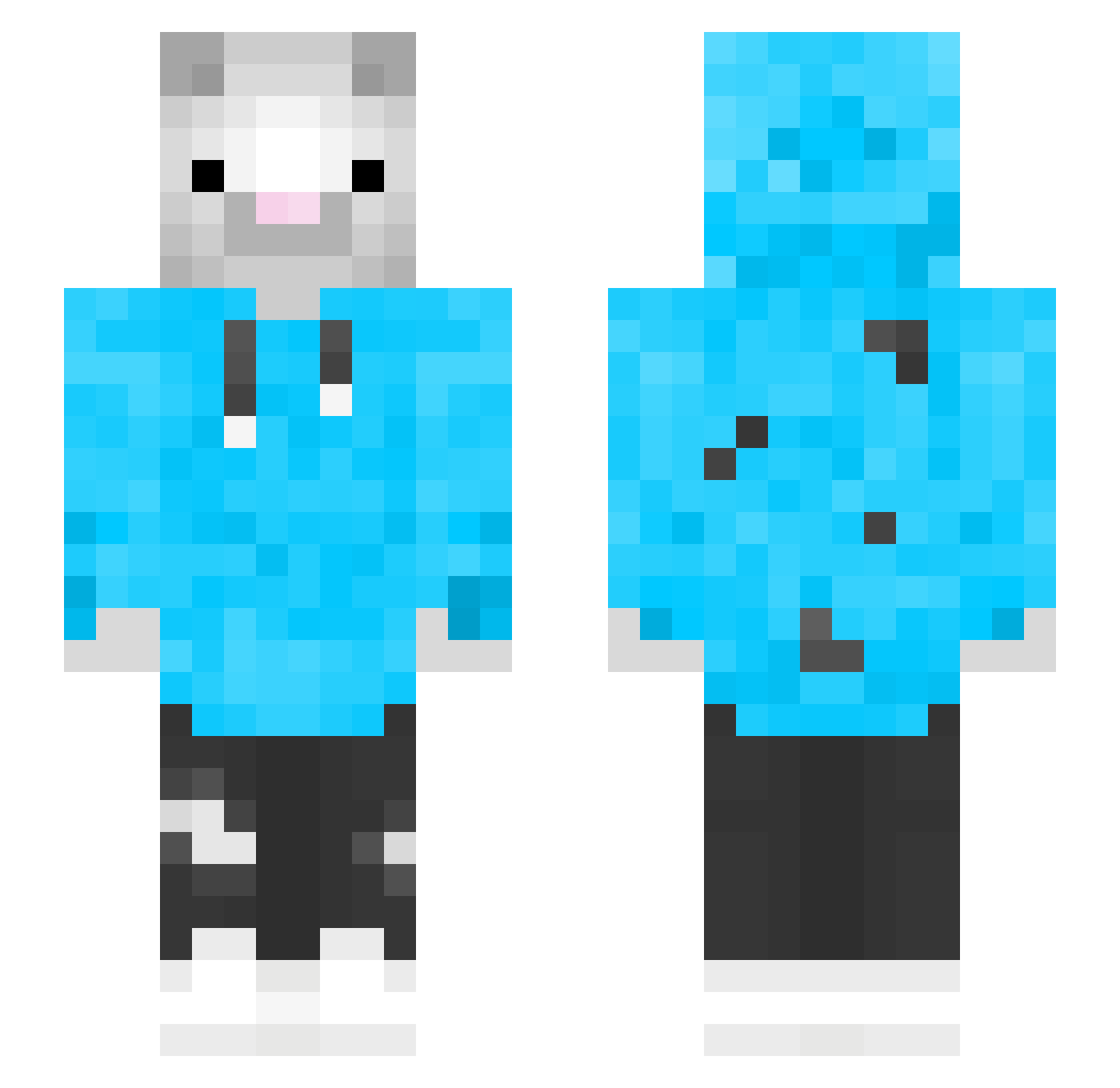_Jakkzy_ Minecraft skin, front and back view