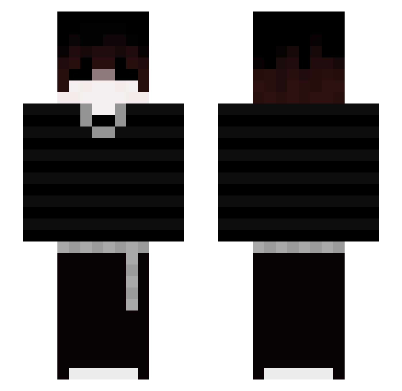 Unglowing Minecraft skin, front and back view