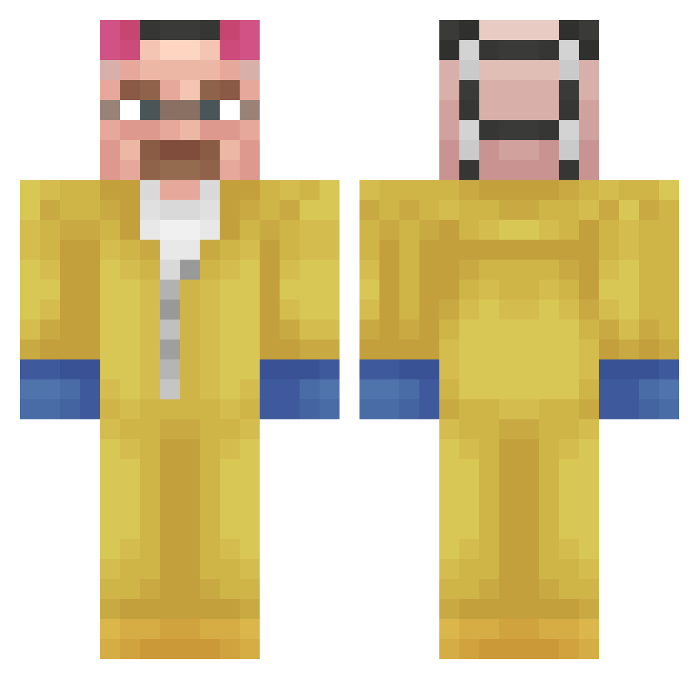 McKnightMonkey Minecraft skin, front and back view