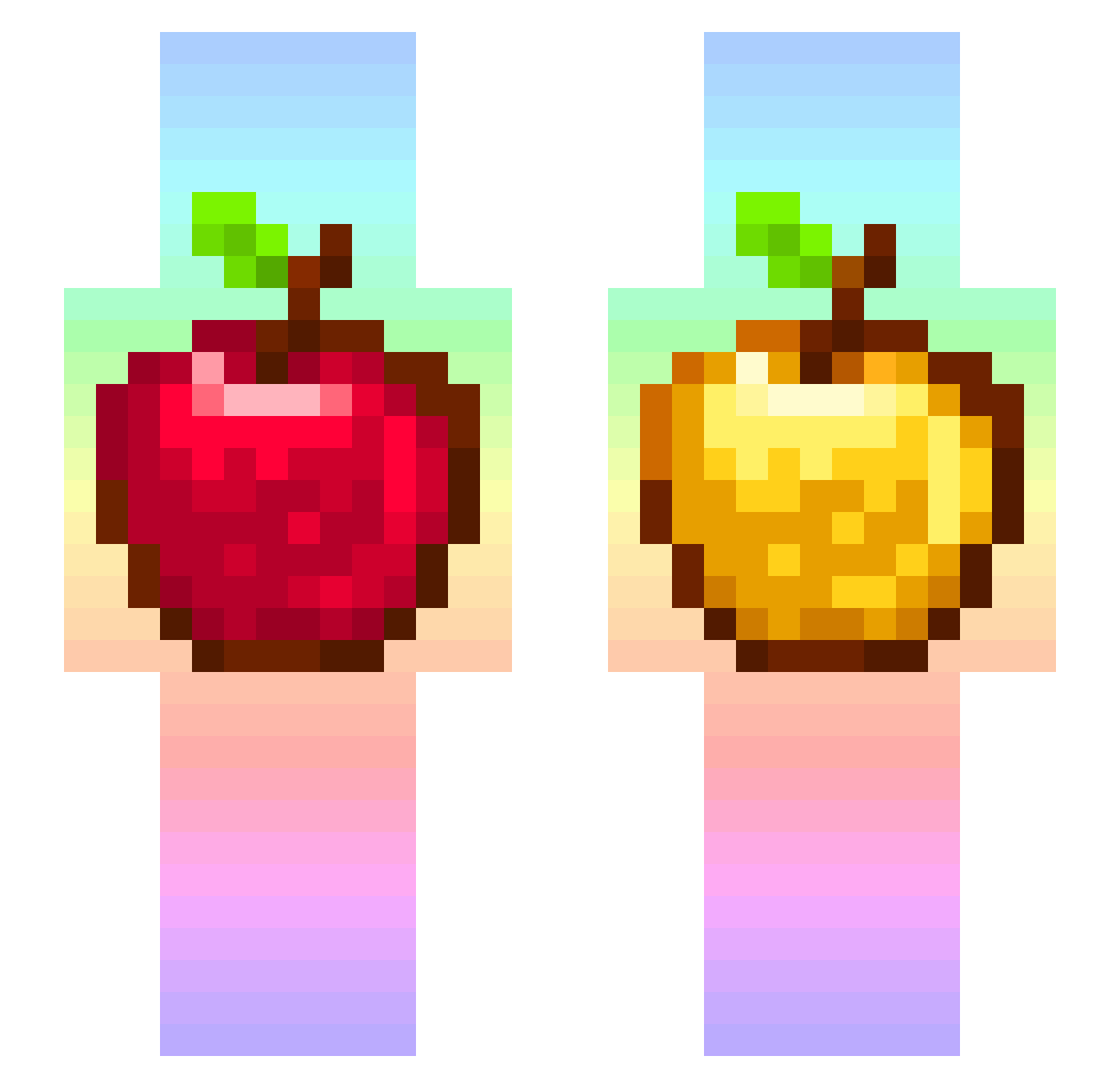 JustGrant Minecraft skin, front and back view