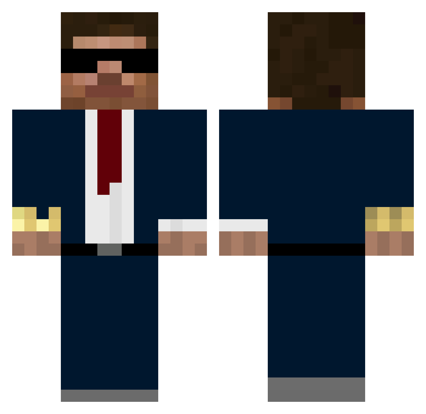 o90_ Minecraft skin, front and back view