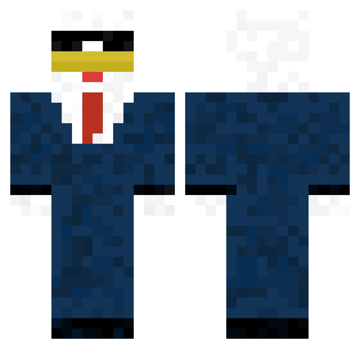 GazzaMildog Minecraft skin, front and back view