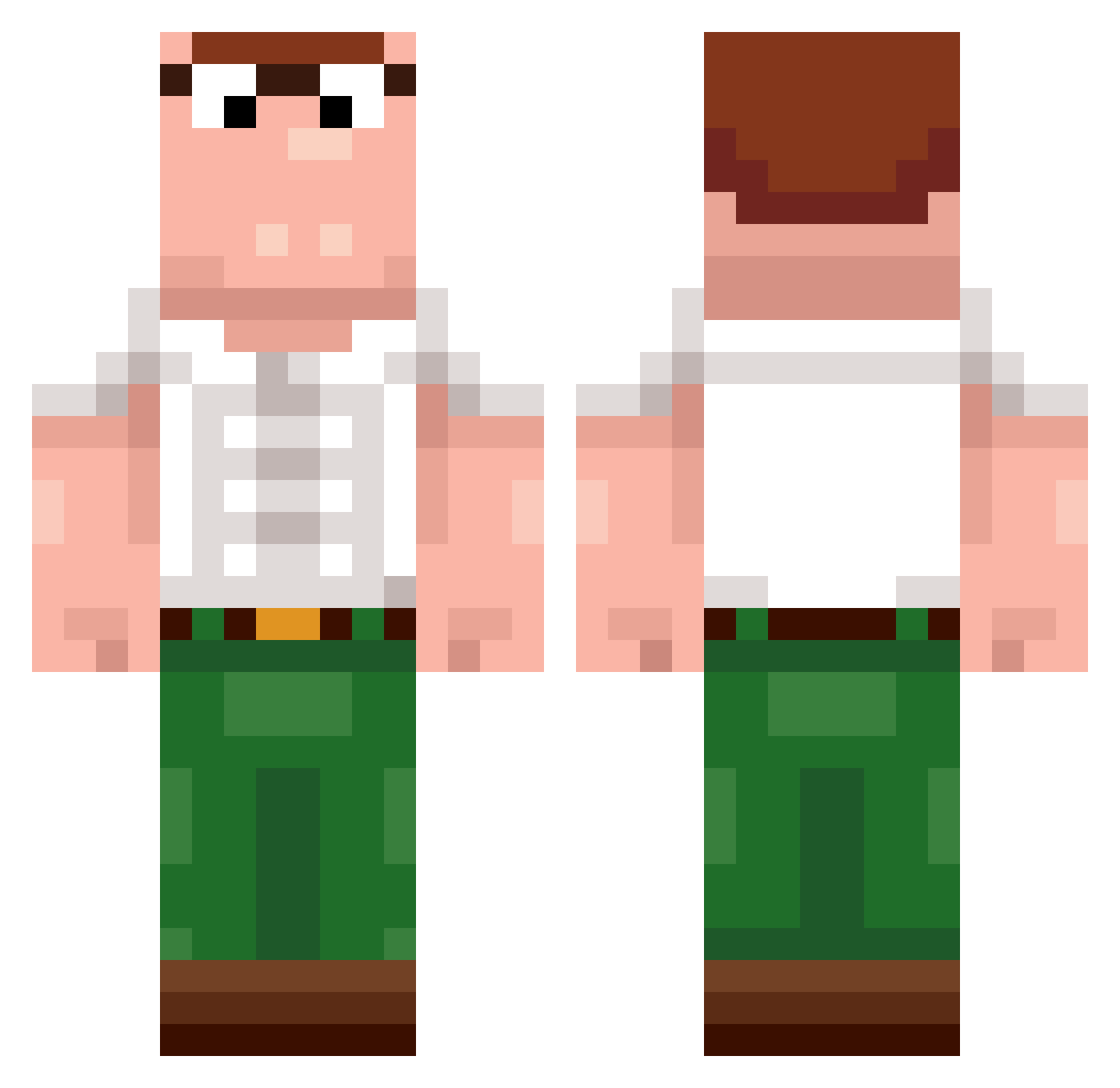 Splitter127 Minecraft skin, front and back view