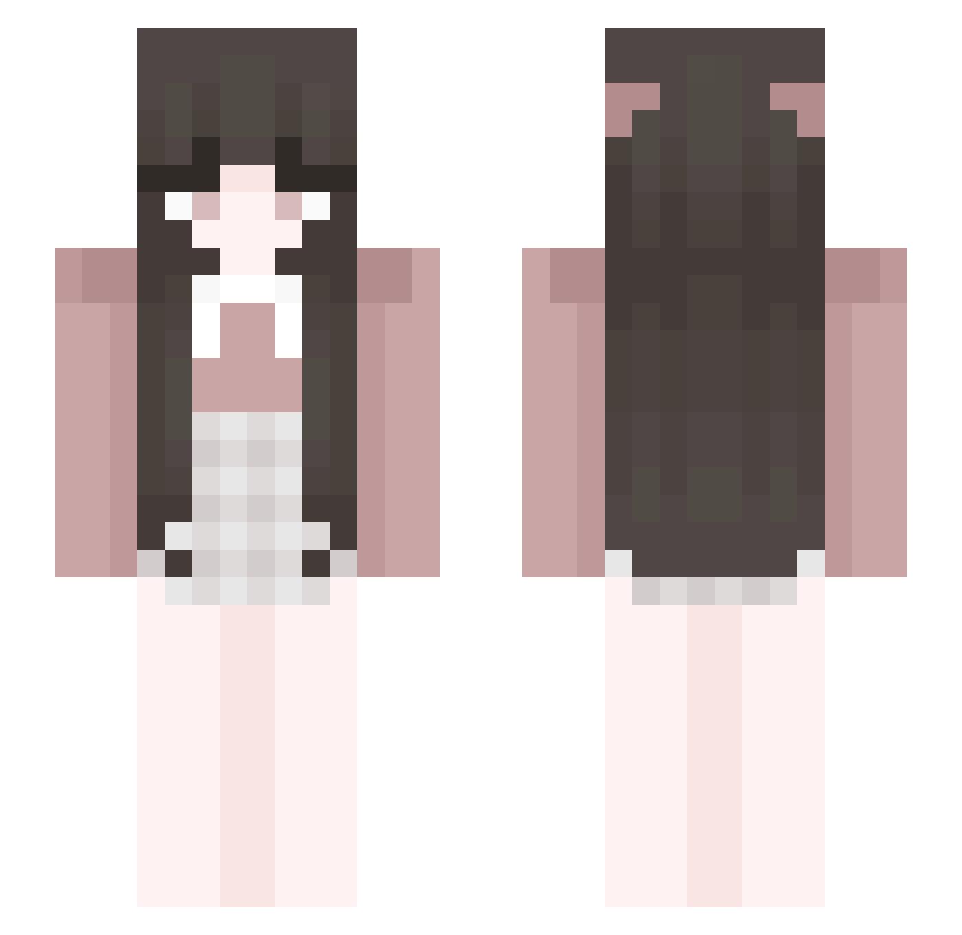 purewic Minecraft skin, front and back view