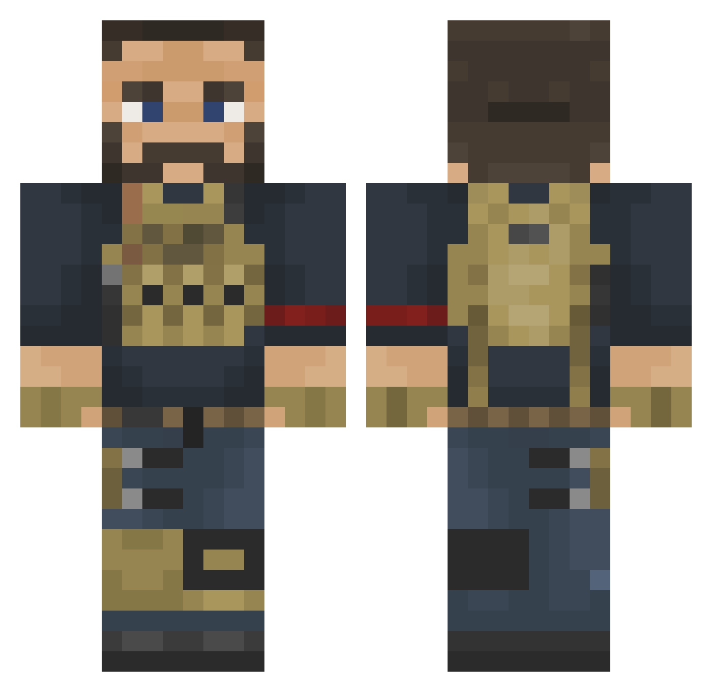58hg Minecraft skin, front and back view