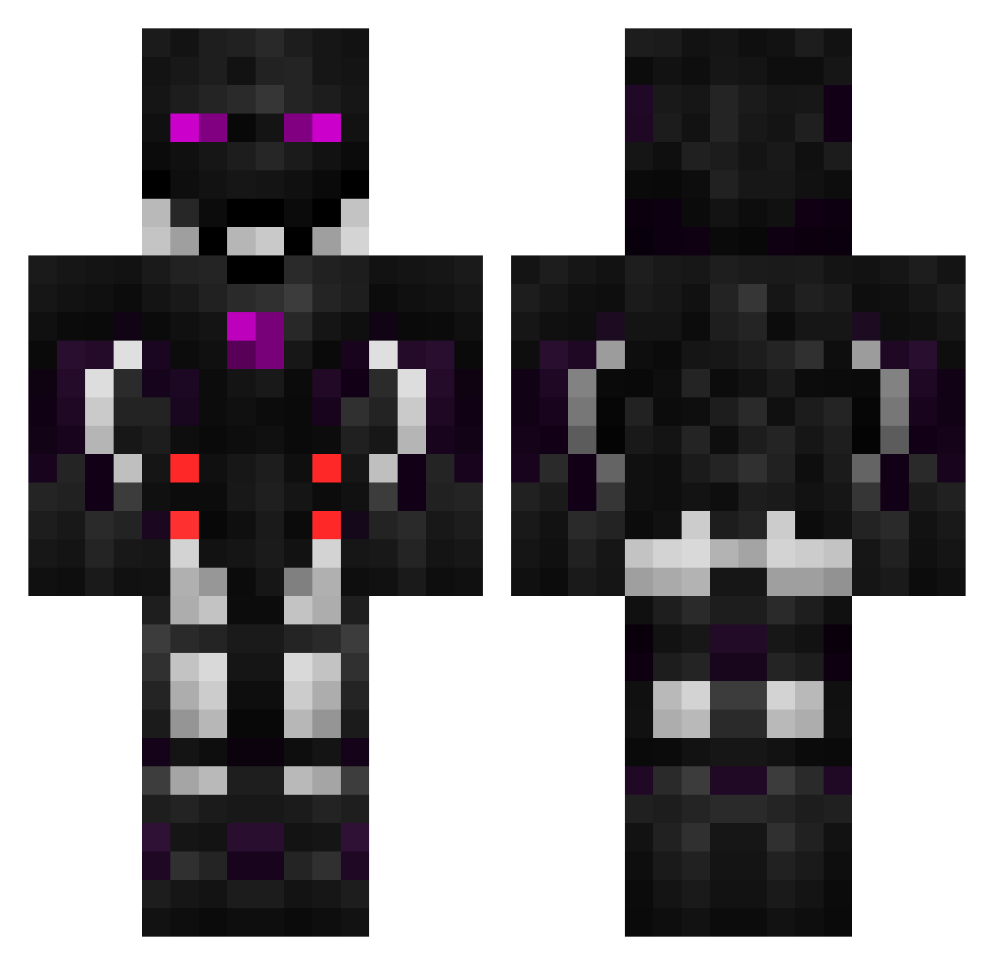 war40 Minecraft skin, front and back view